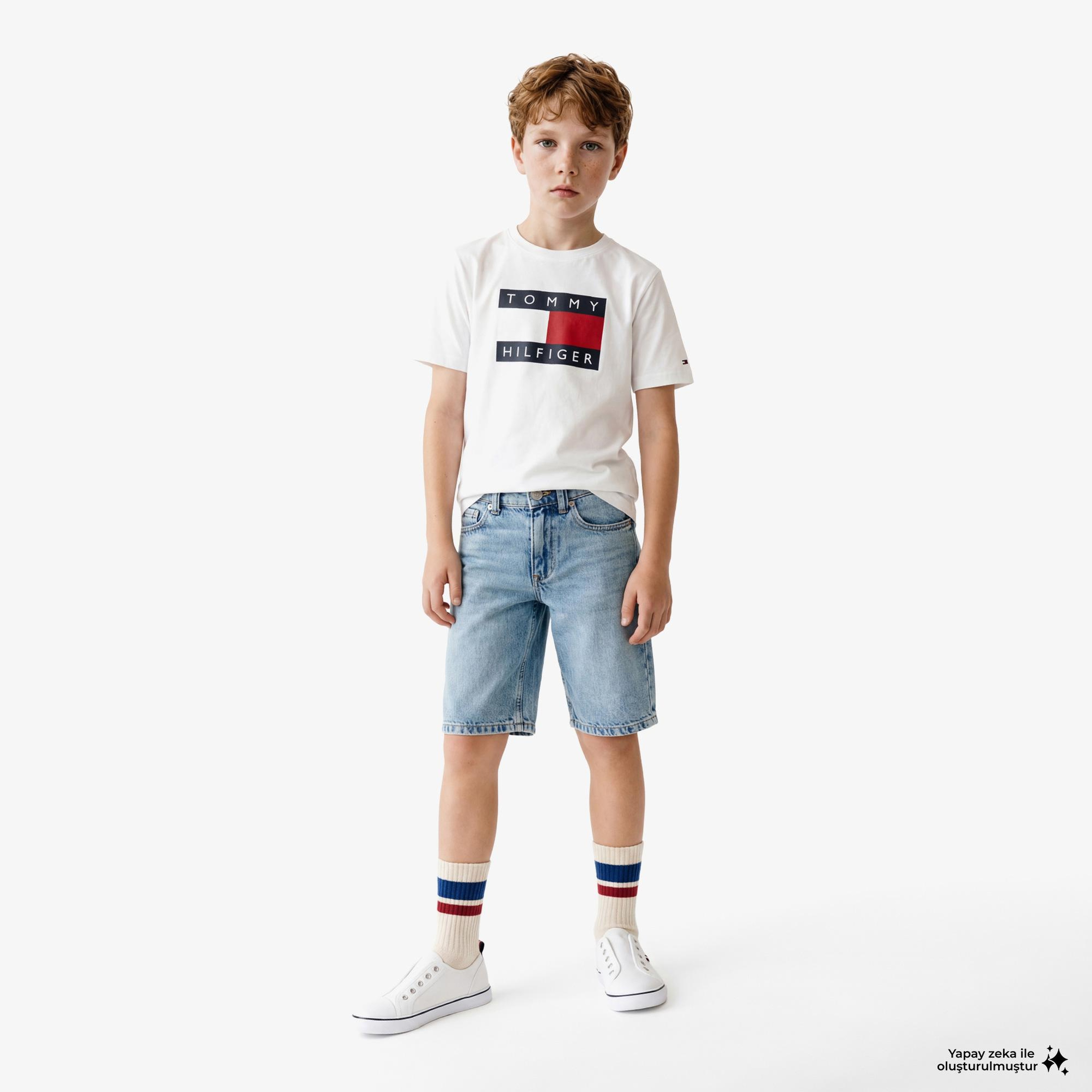Tommy Hilfiger Heritage Çocuk Beyaz T-Shirt