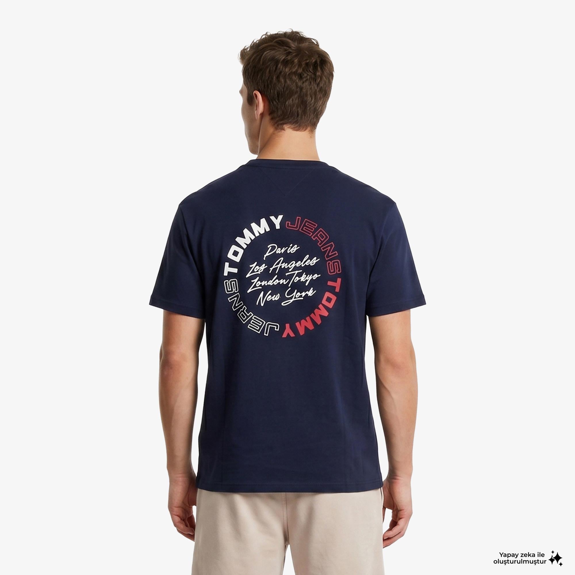 Tommy Hilfiger Signature Erkek Lacivert T-Shirt