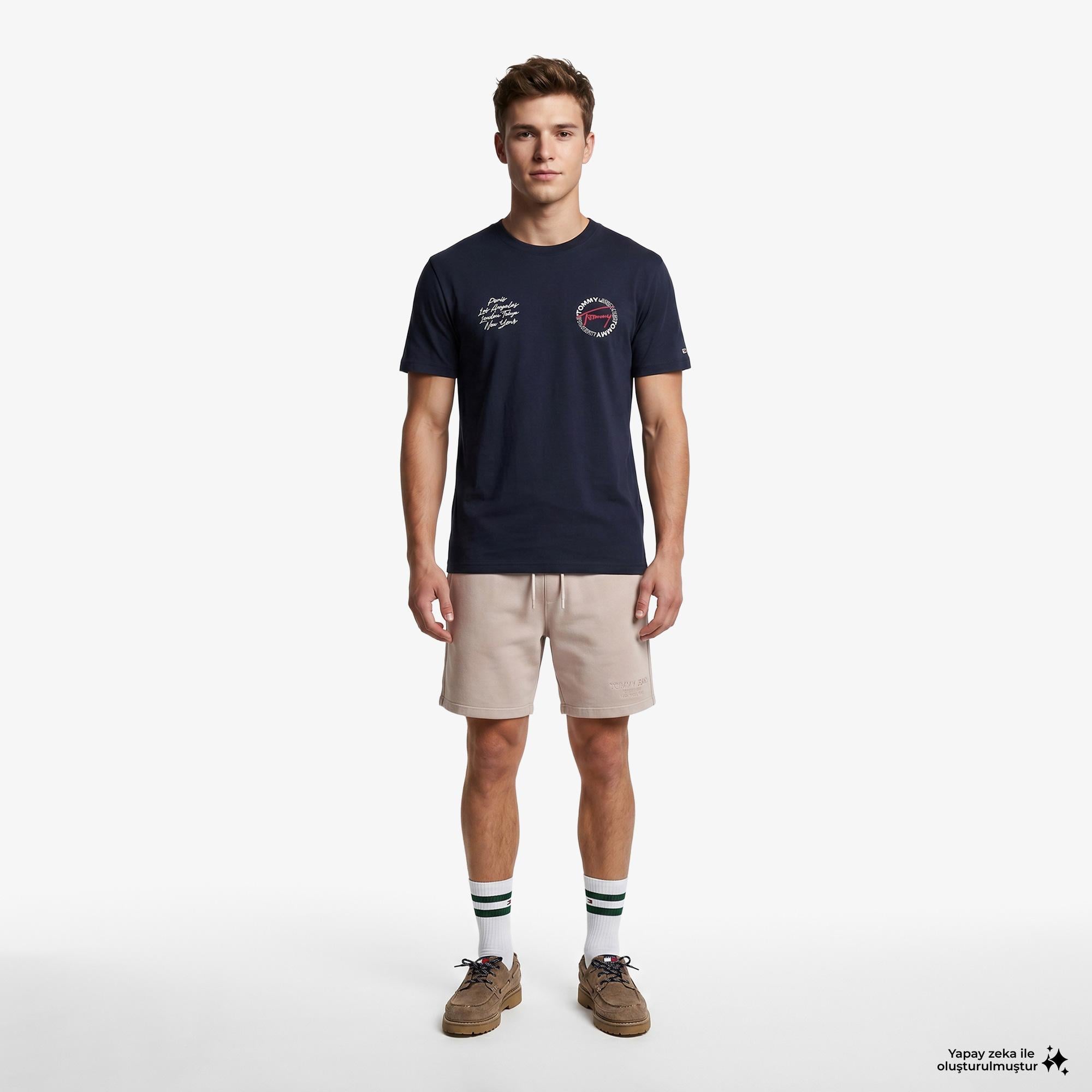 Tommy Hilfiger Signature Erkek Lacivert T-Shirt