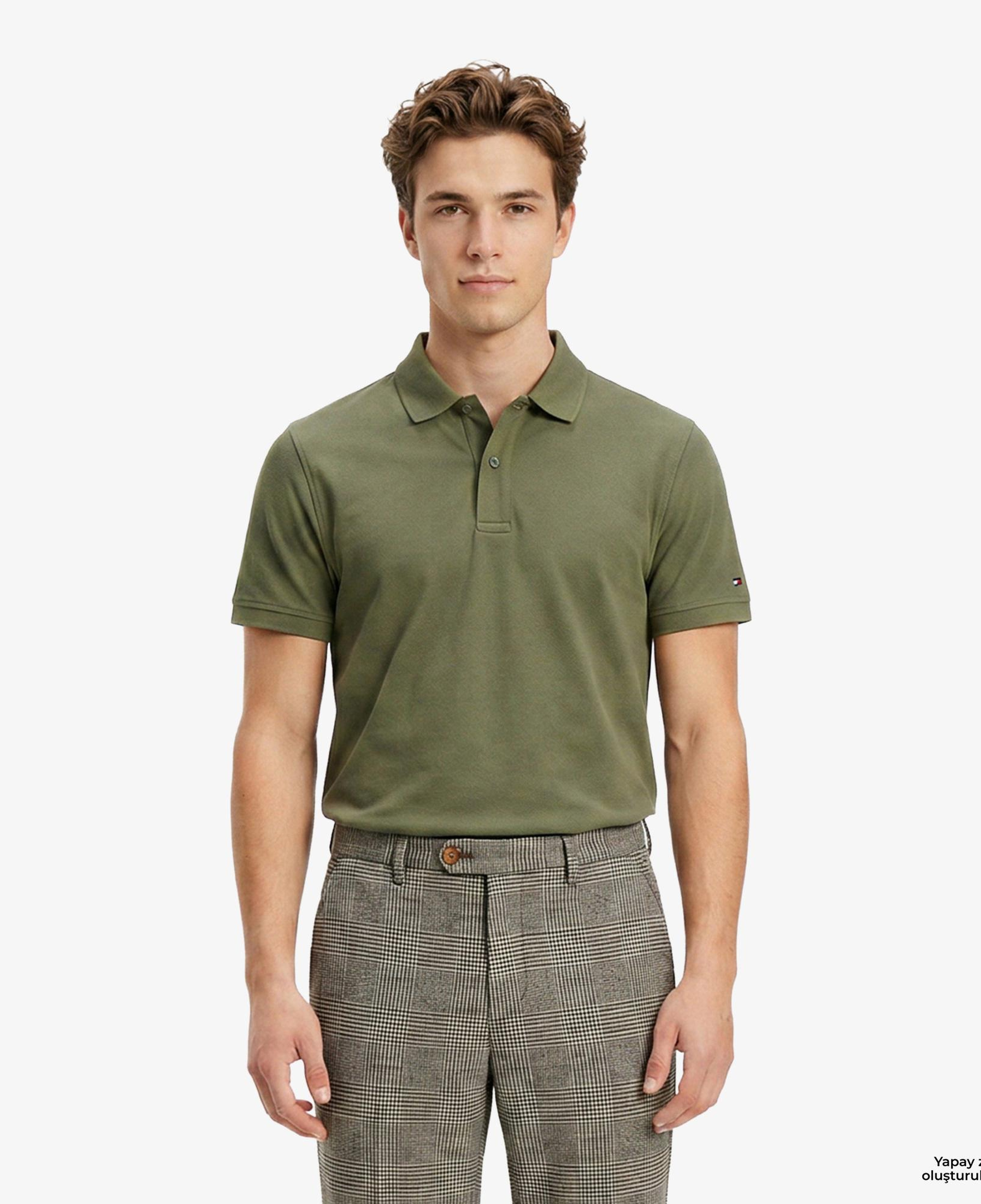 Tommy Hilfiger Elevated Essentials Erkek Yeşil Polo Yaka T-Shirt