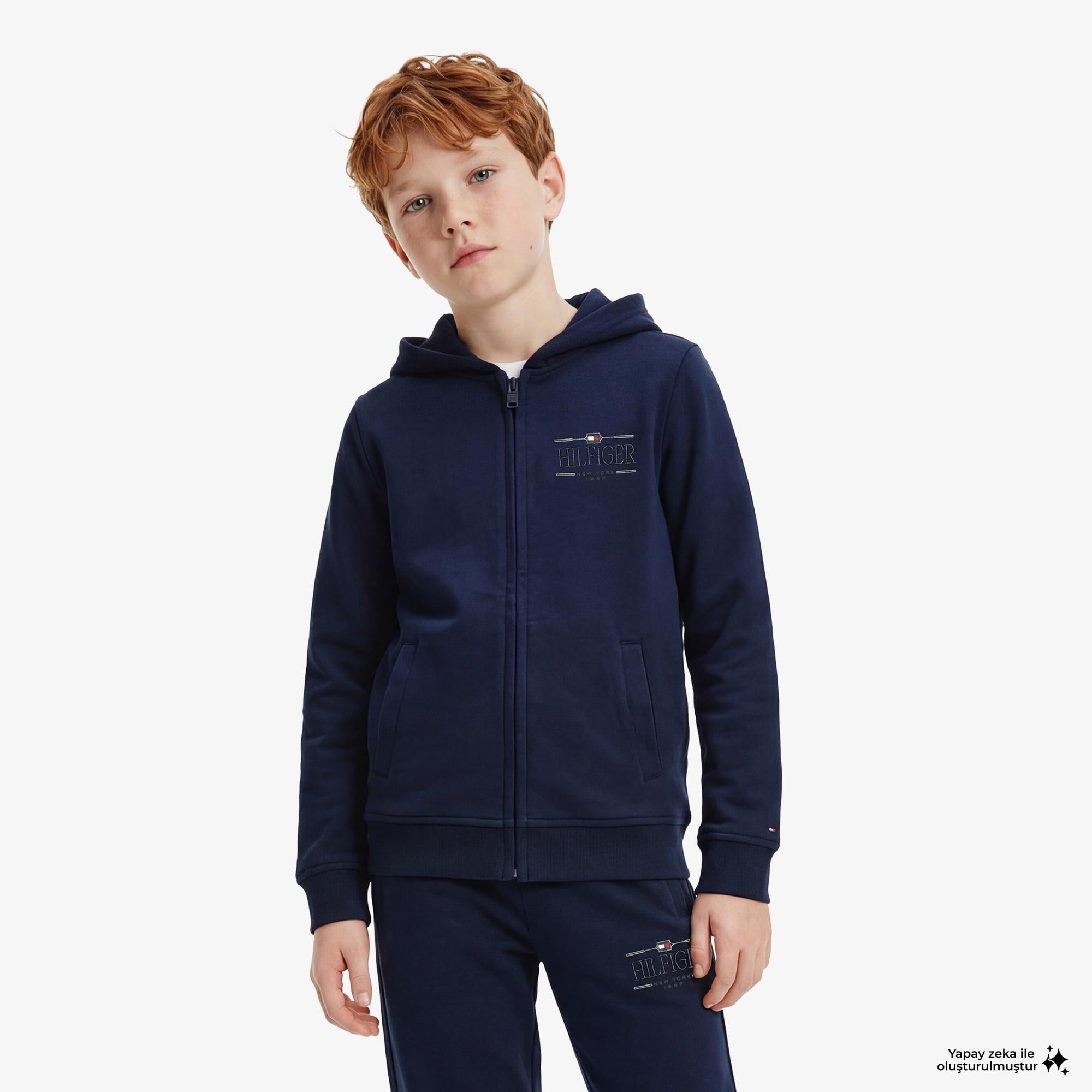 Tommy Hilfiger Icons Çocuk Lacivert Eşofman Üstü