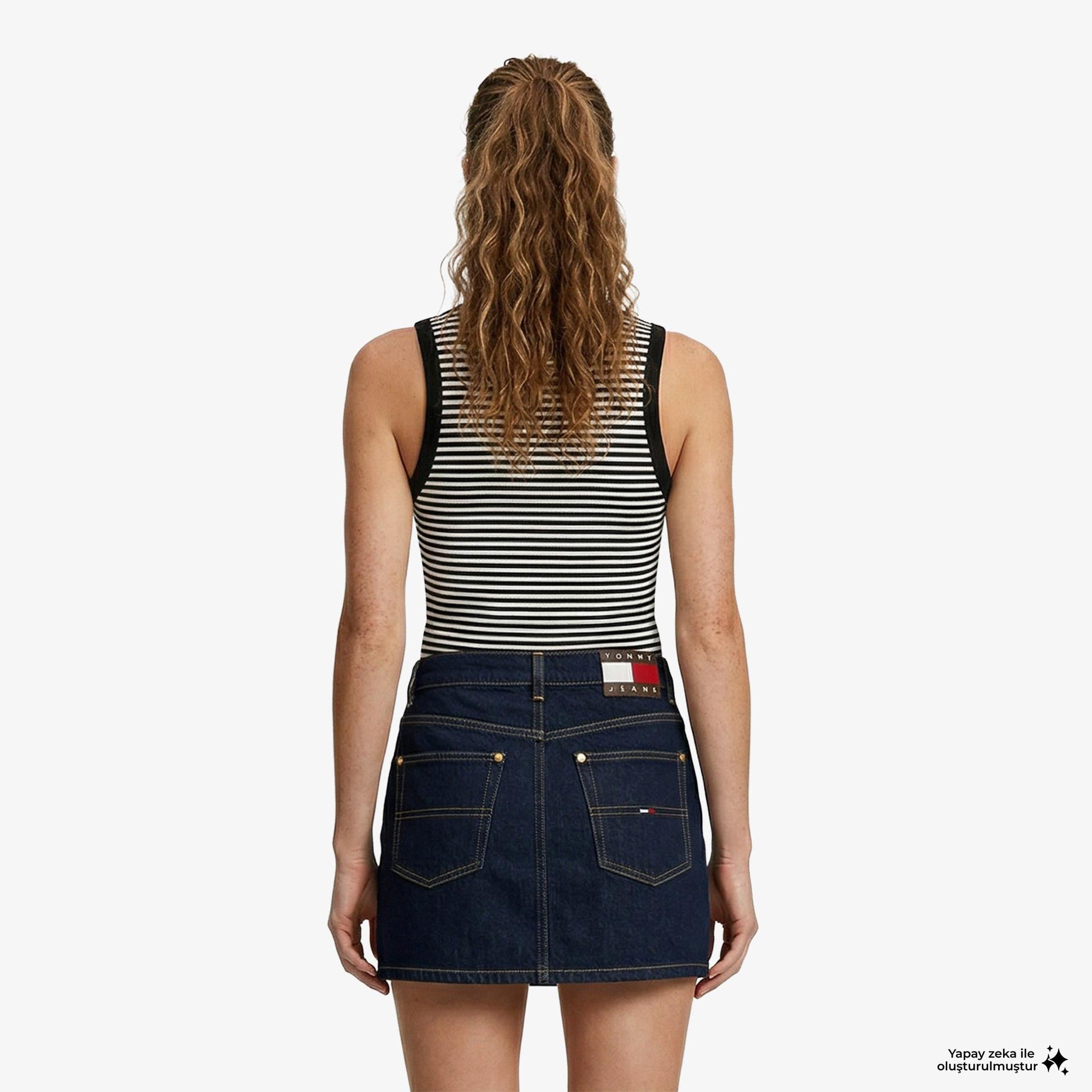 Tommy Hilfiger Denim Essentials Kadın Siyah T-Shirt