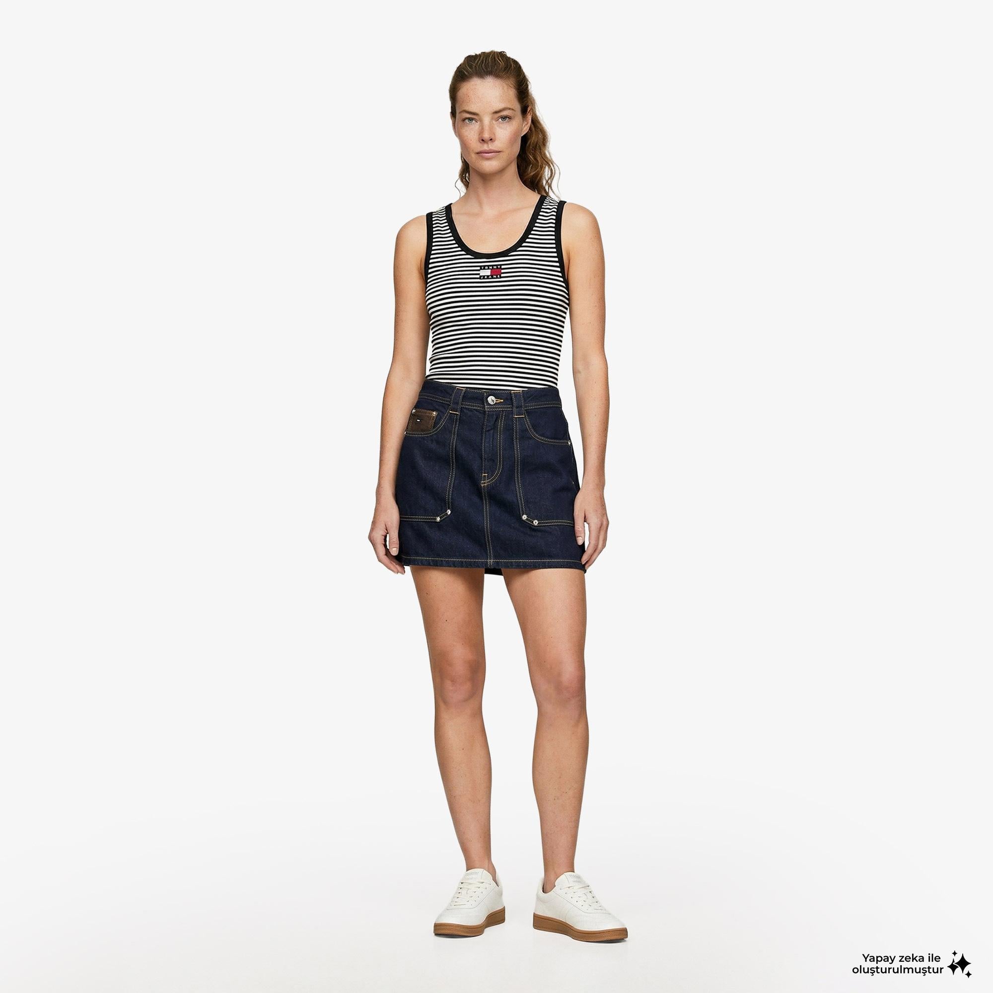 Tommy Hilfiger Denim Essentials Kadın Siyah T-Shirt
