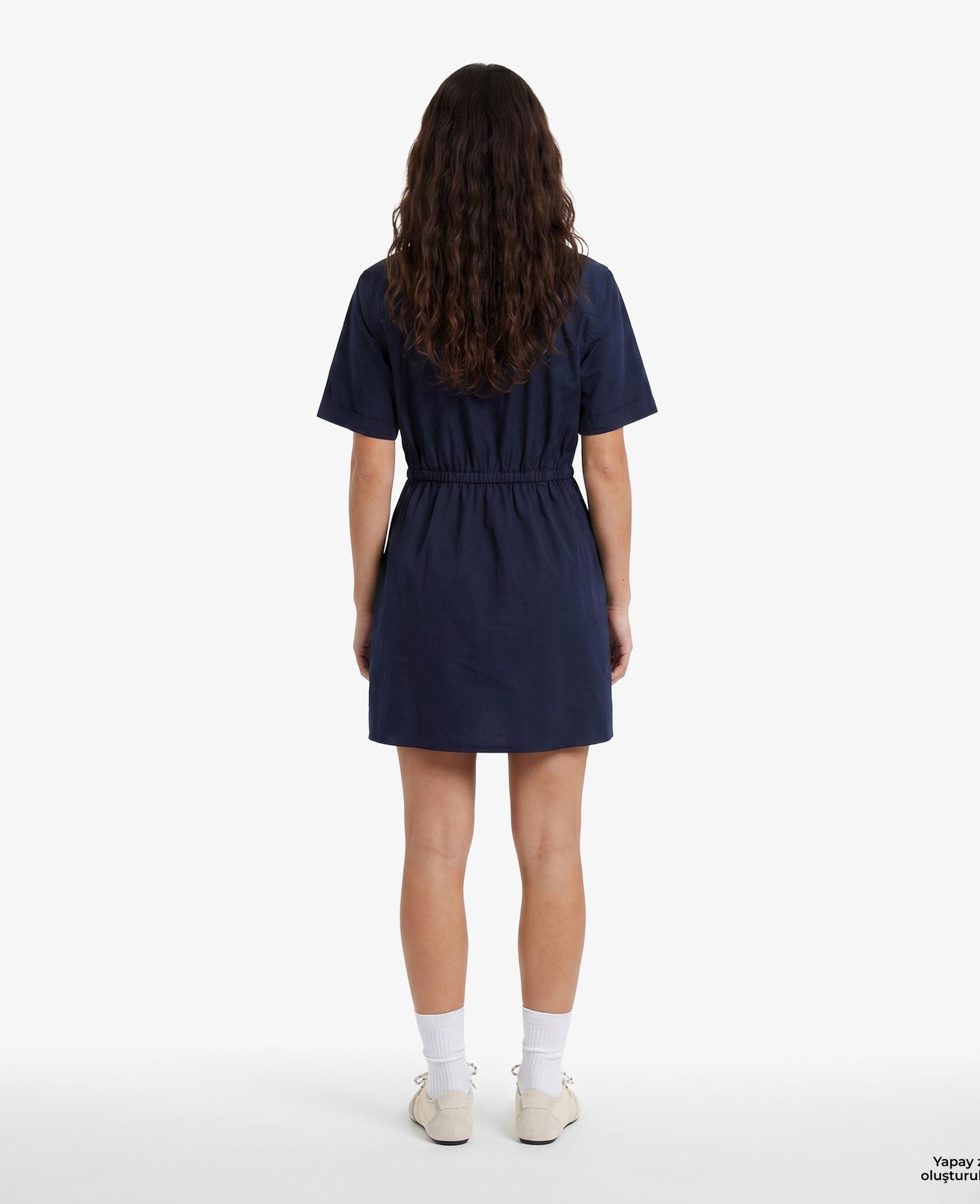 Tommy Hilfiger Poplin Kadın Lacivert Elbise