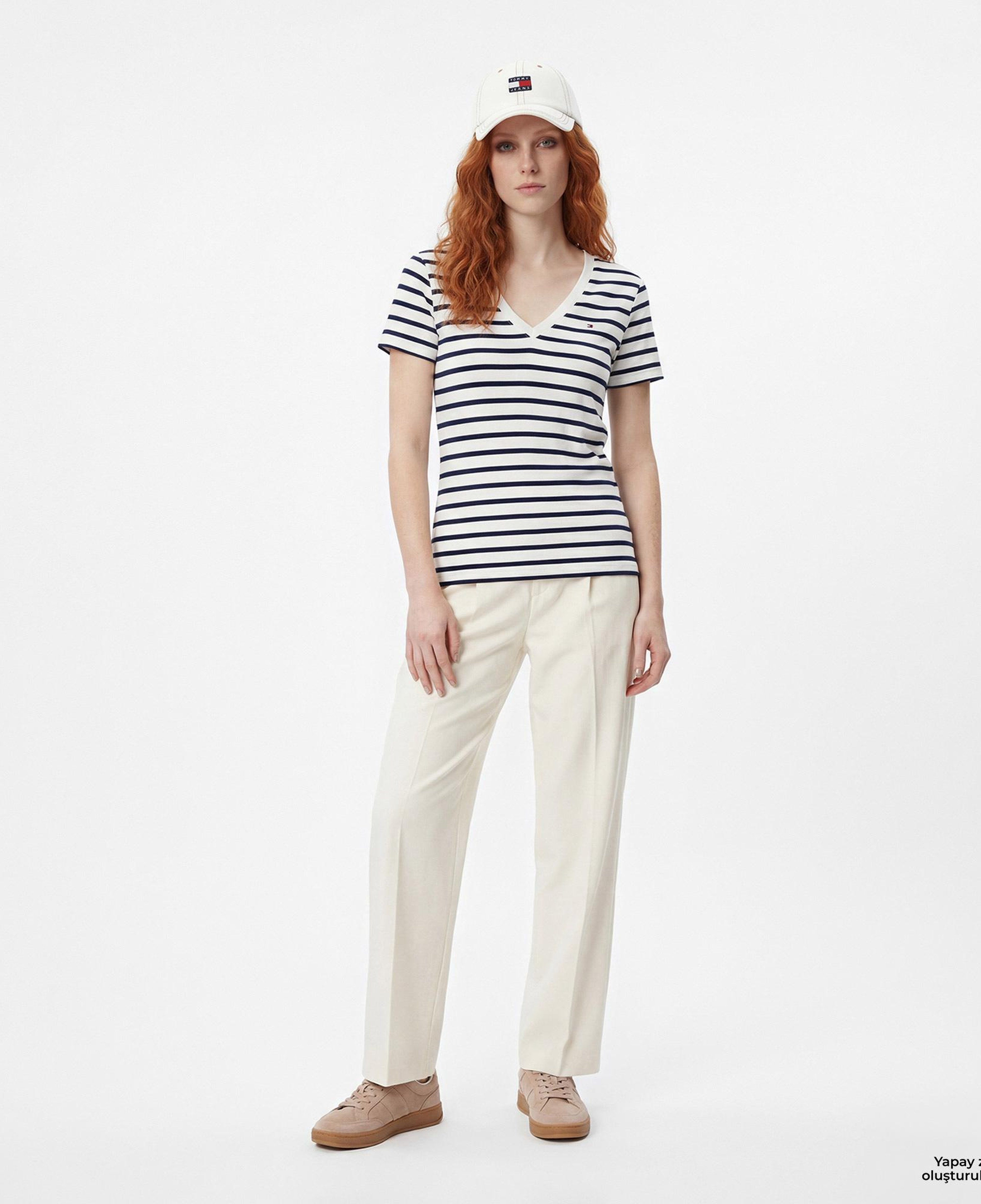 Tommy Hilfiger Nos Kadın Beyaz T-Shirt