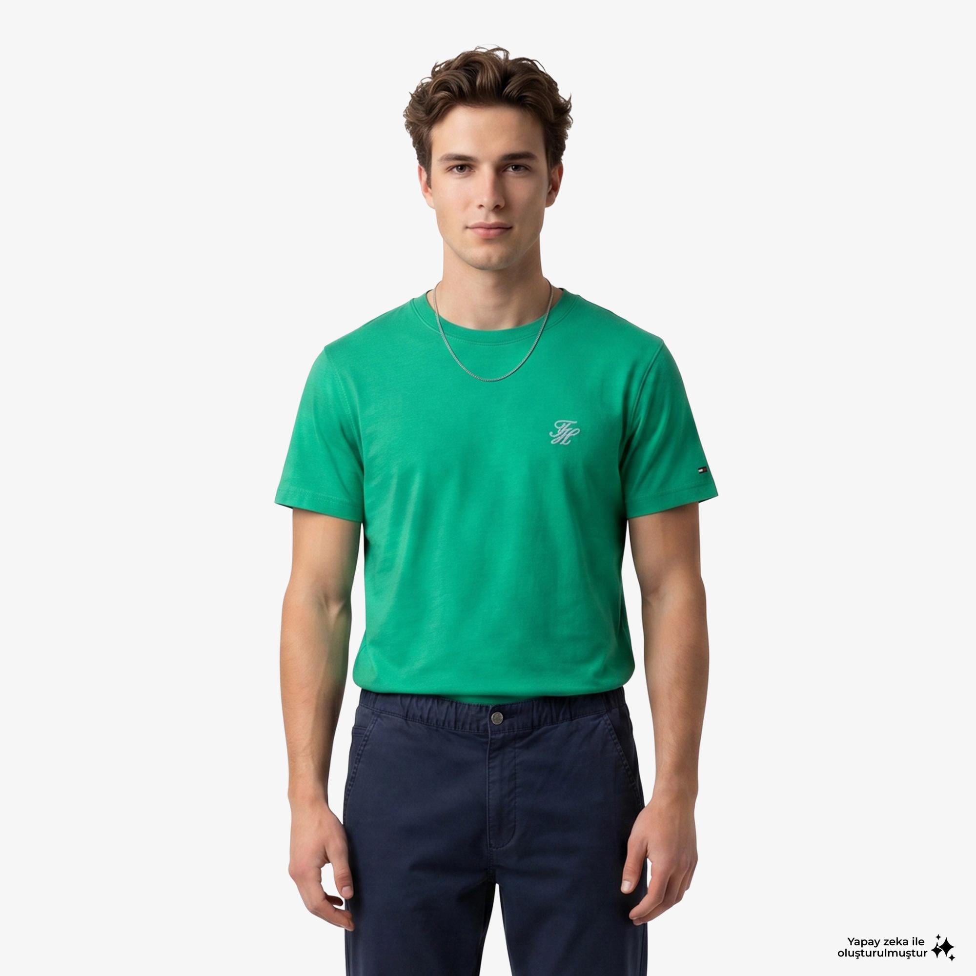 Tommy Hilfiger Swimshop Erkek Yeşil T-Shirt