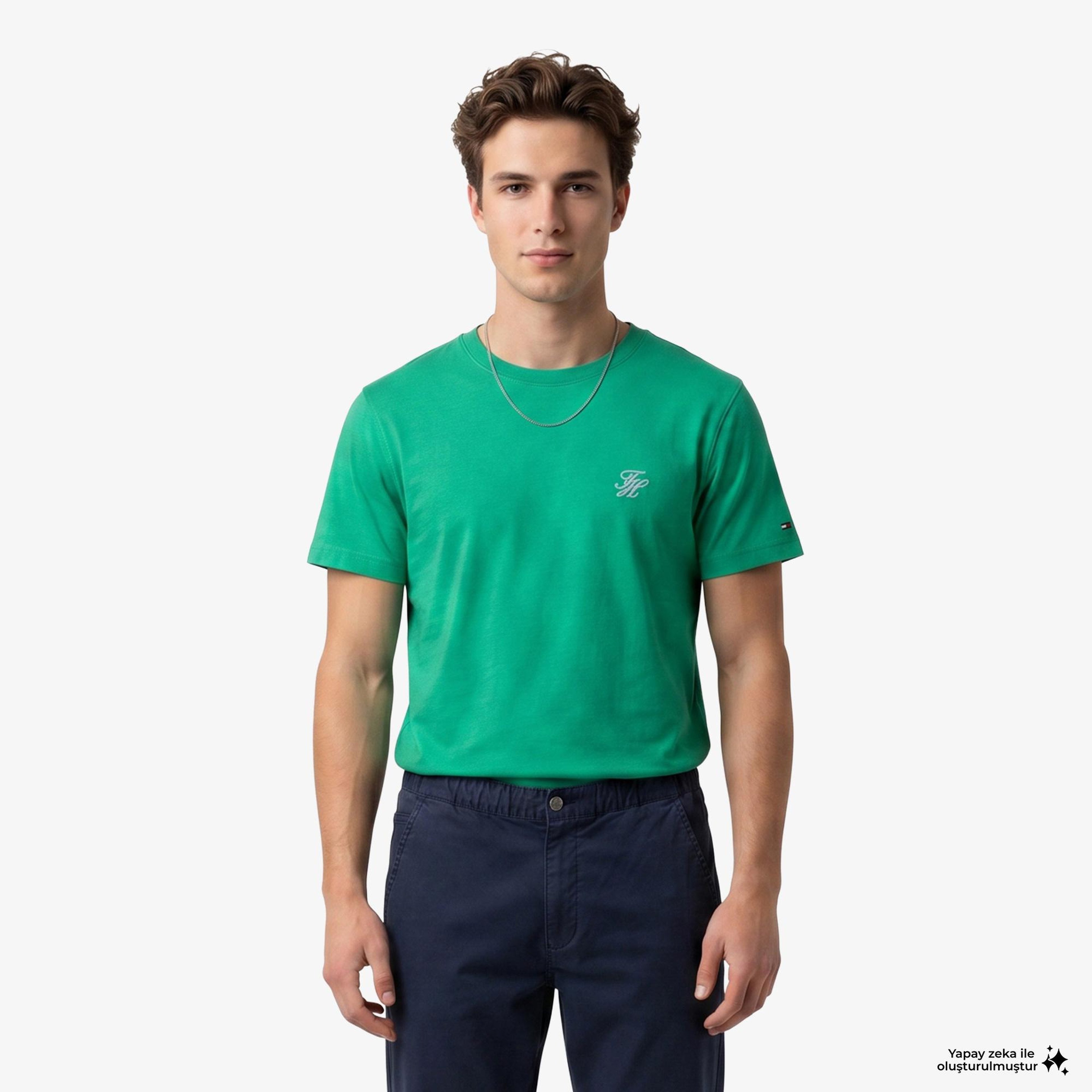 Tommy Hilfiger Swimshop Erkek Yeşil T-Shirt