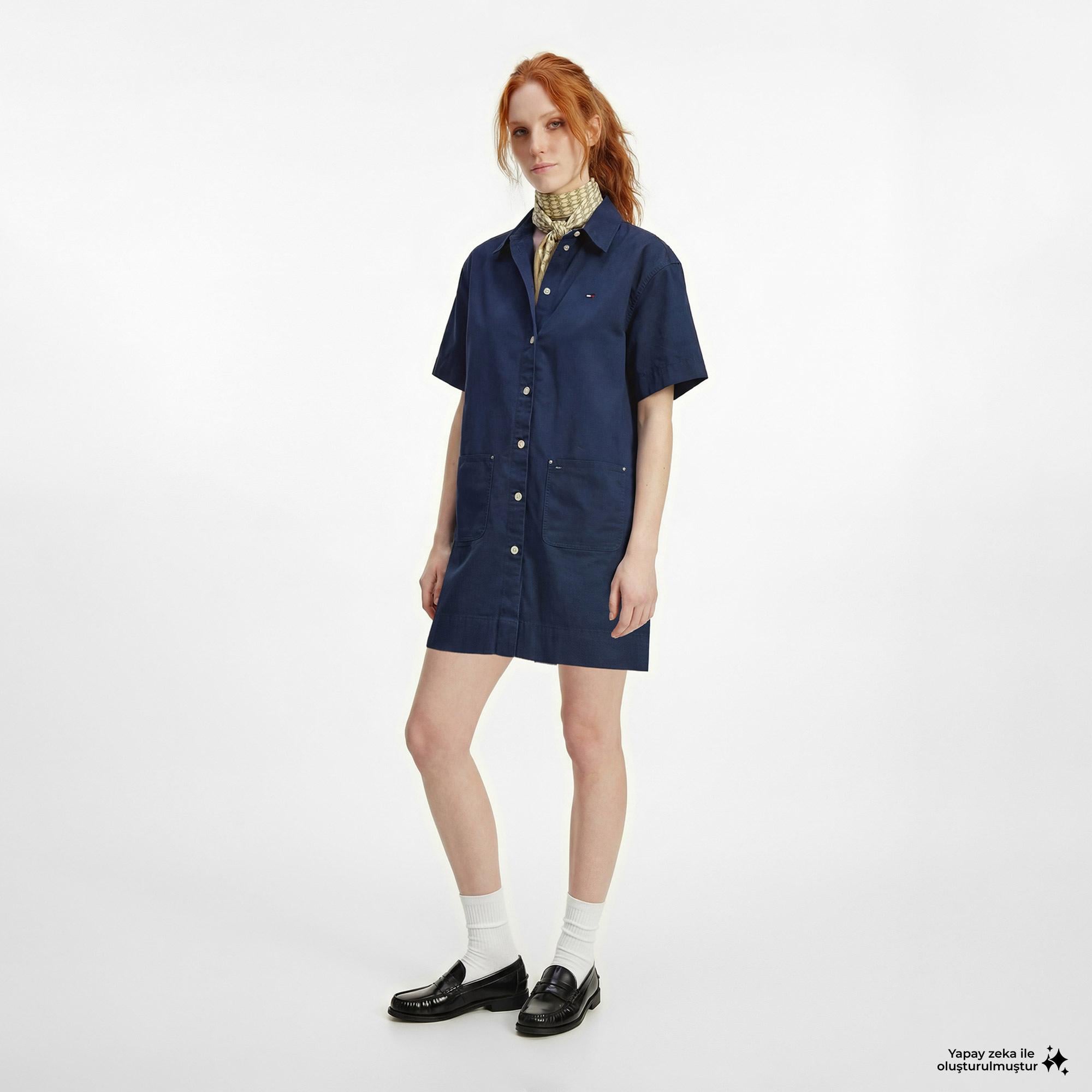 Tommy Hilfiger Modern Prep Kadın Lacivert Elbise