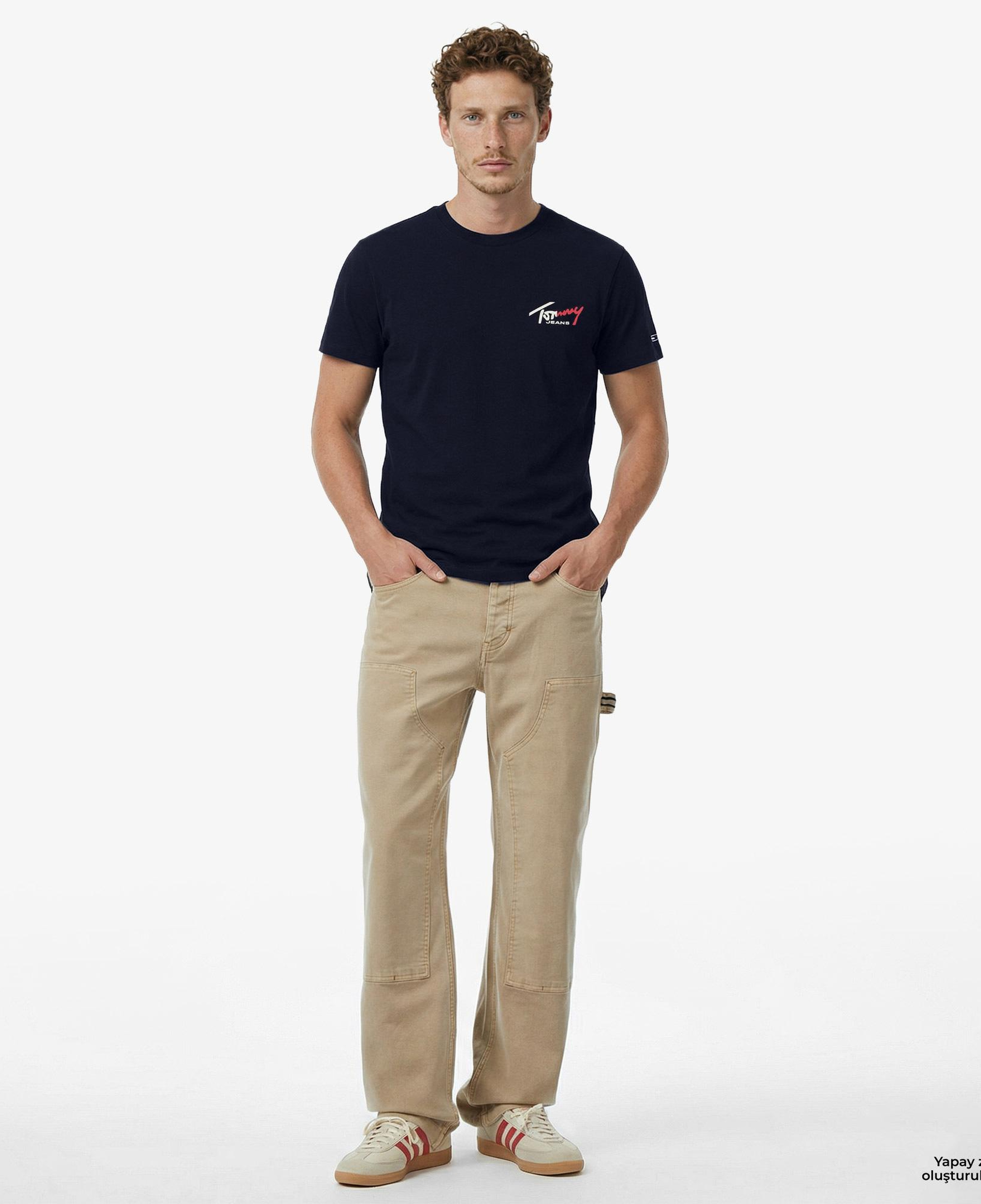 Tommy Hilfiger Signature Erkek Lacivert T-Shirt