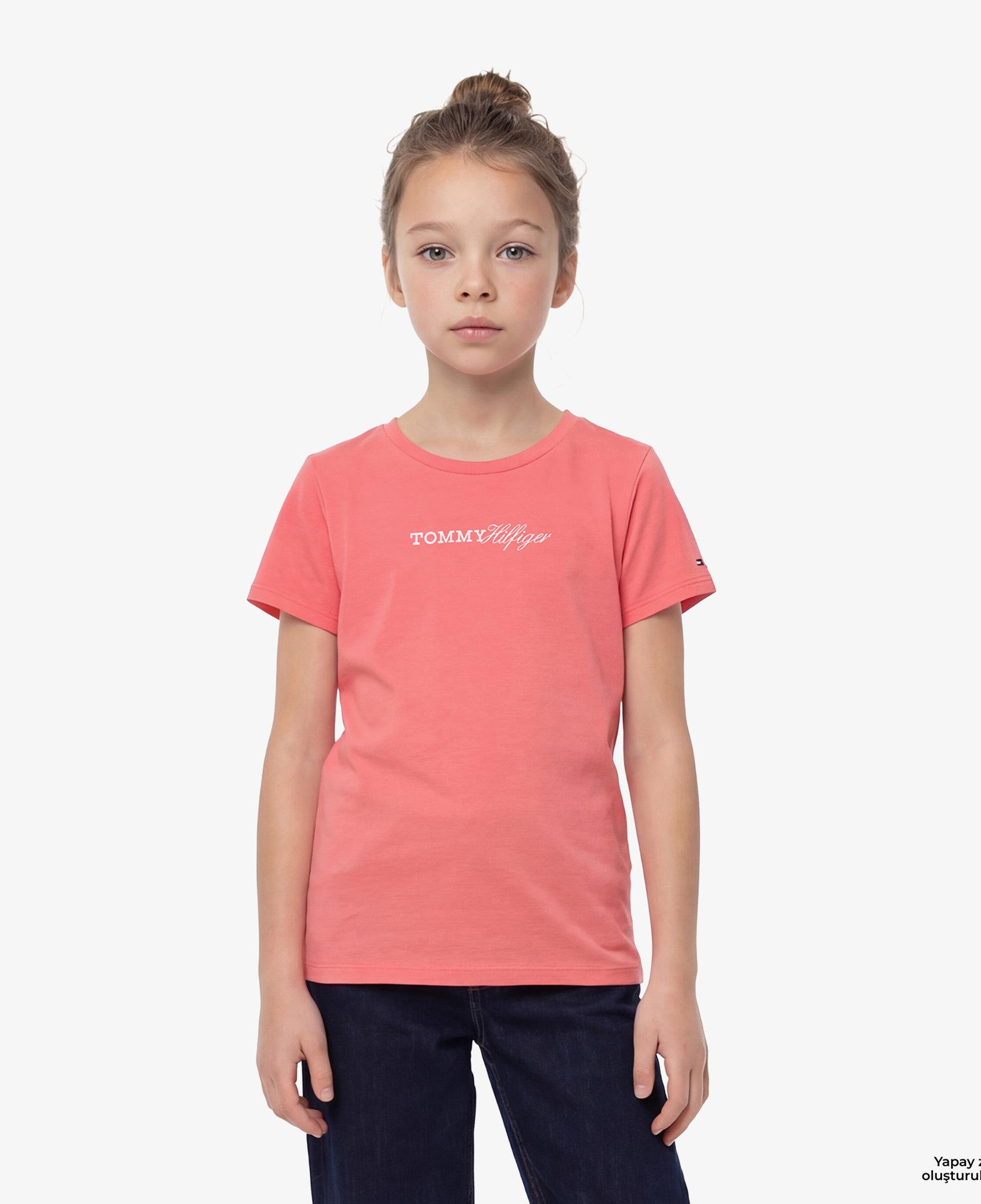 Tommy Hilfiger Script Çocuk Pembe T-Shirt