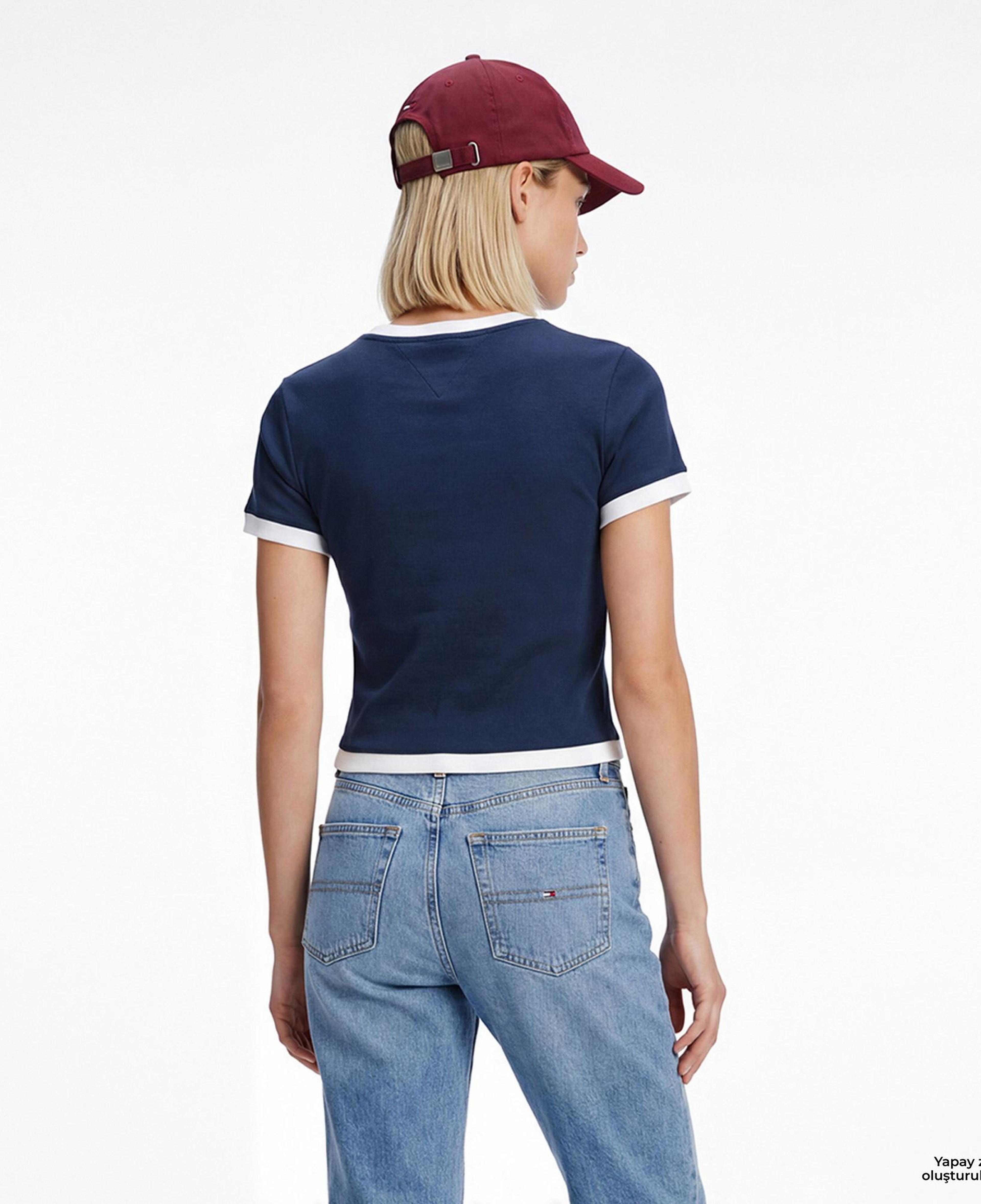 Tommy Hilfiger Badge Kadın Lacivert T-Shirt