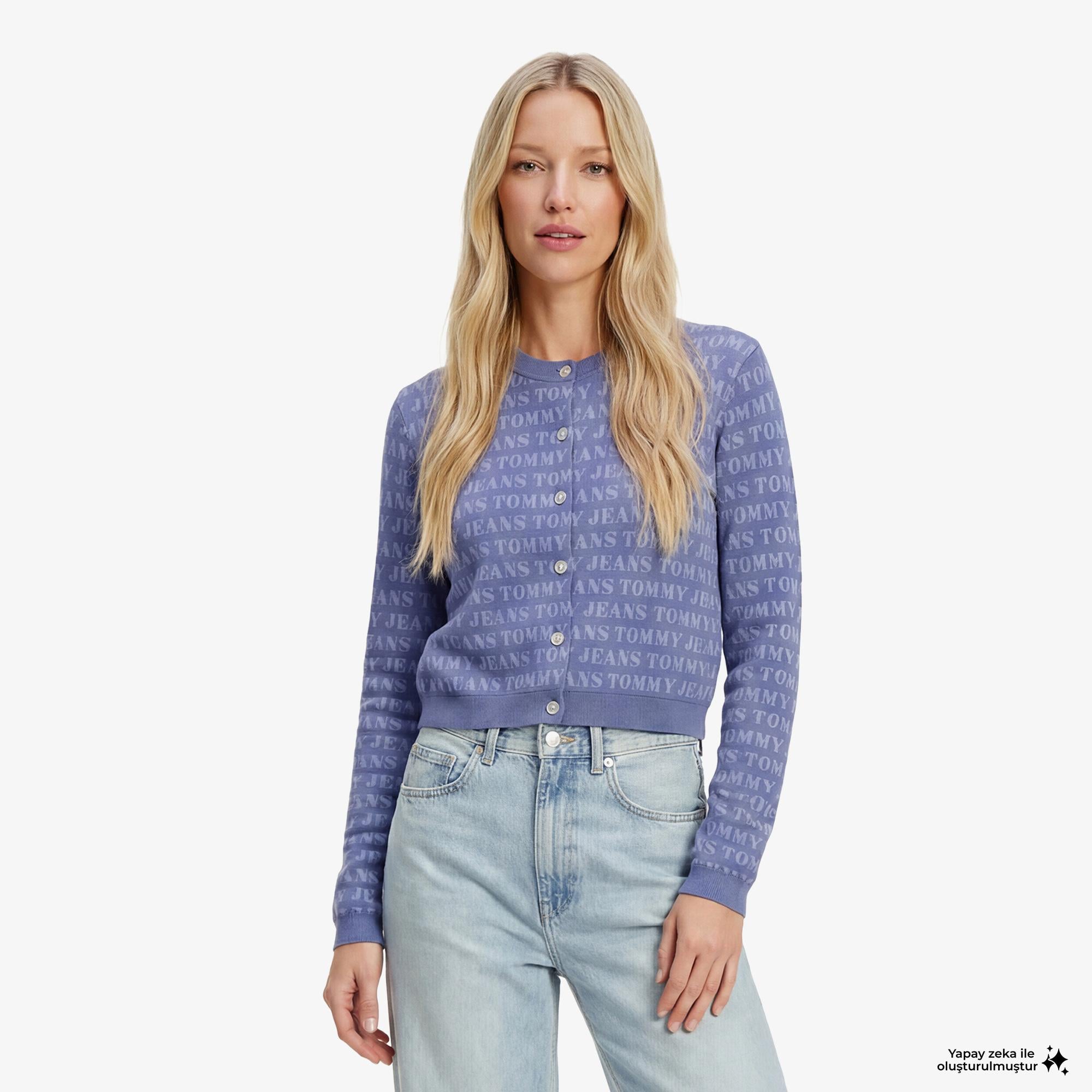 Tommy Hilfiger Dollar Kadın Mavi Triko