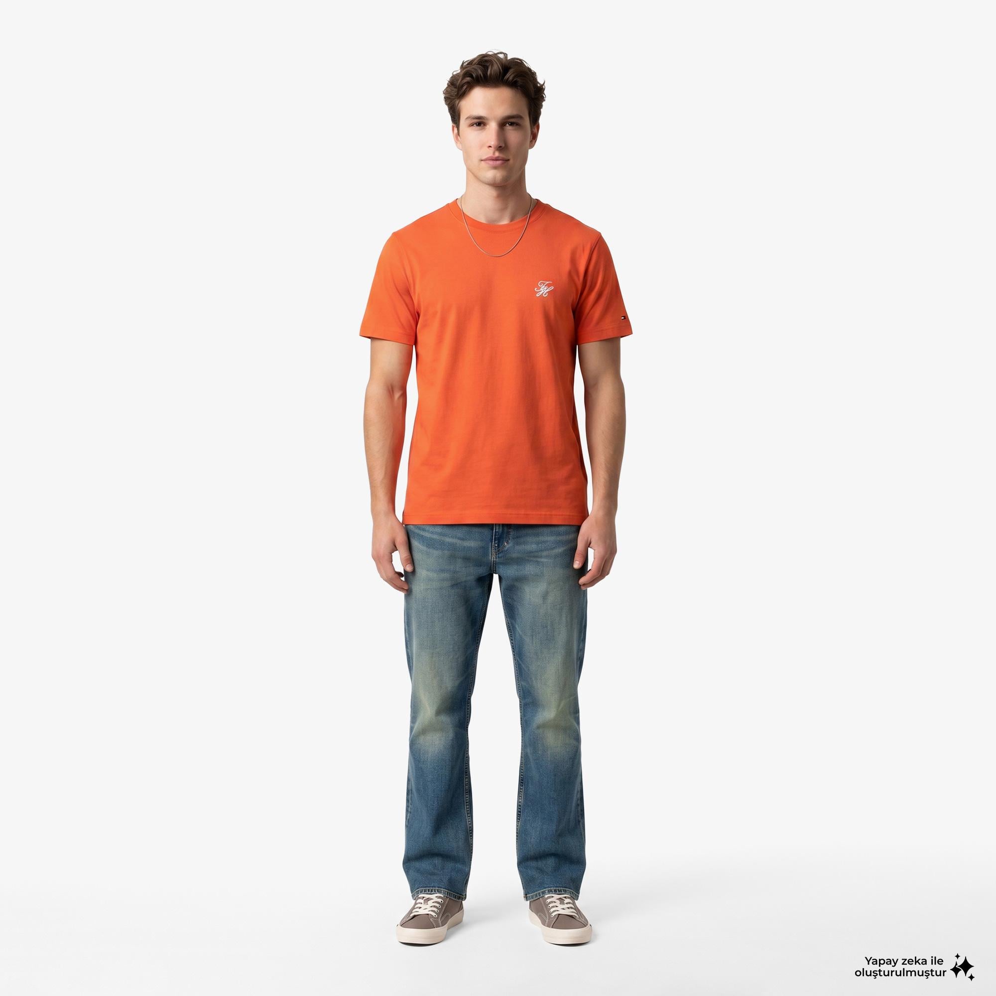 Tommy Hilfiger Swimshop Erkek Turuncu T-Shirt