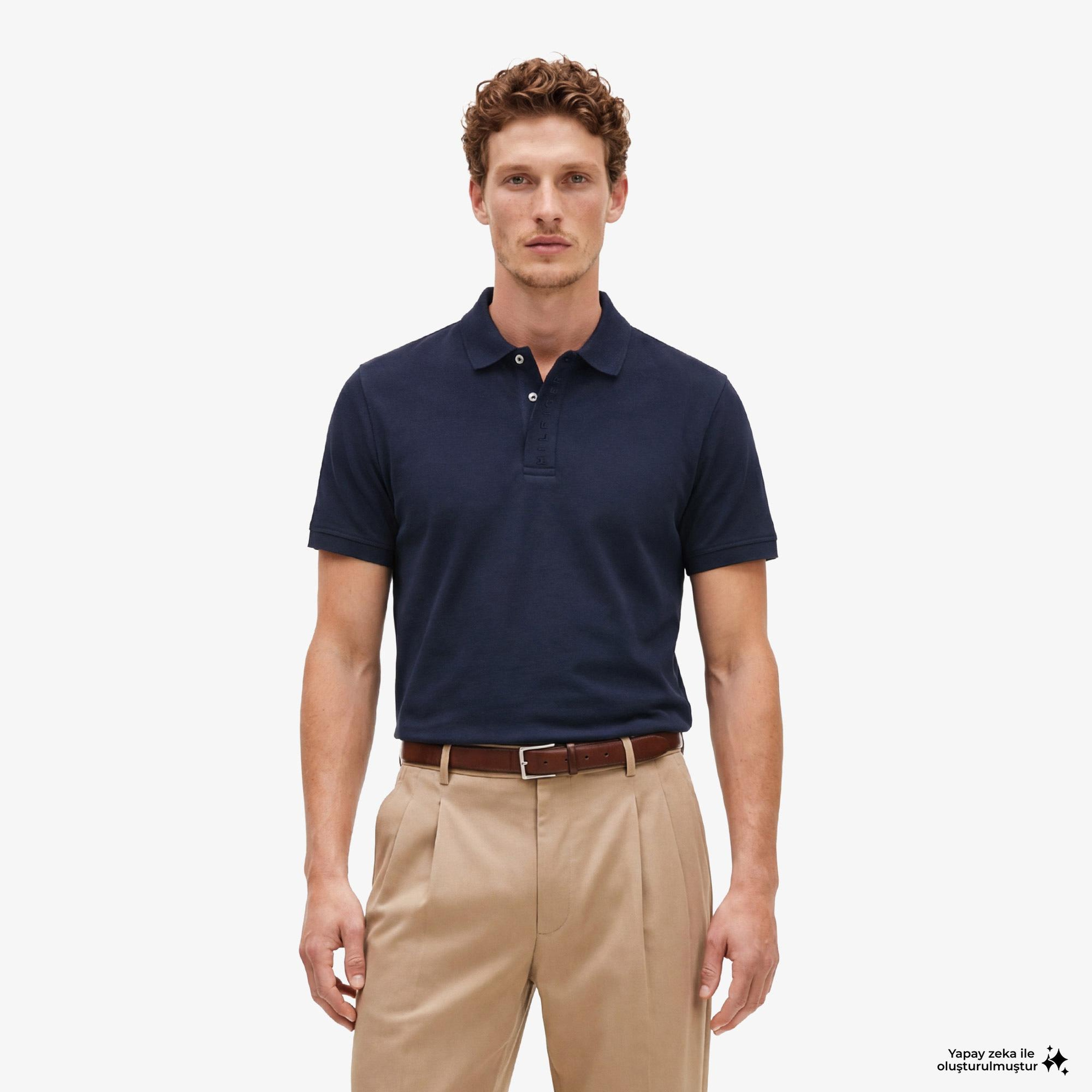Tommy Hilfiger Seasonal Graphic Erkek Lacivert Polo Yaka T-Shirt