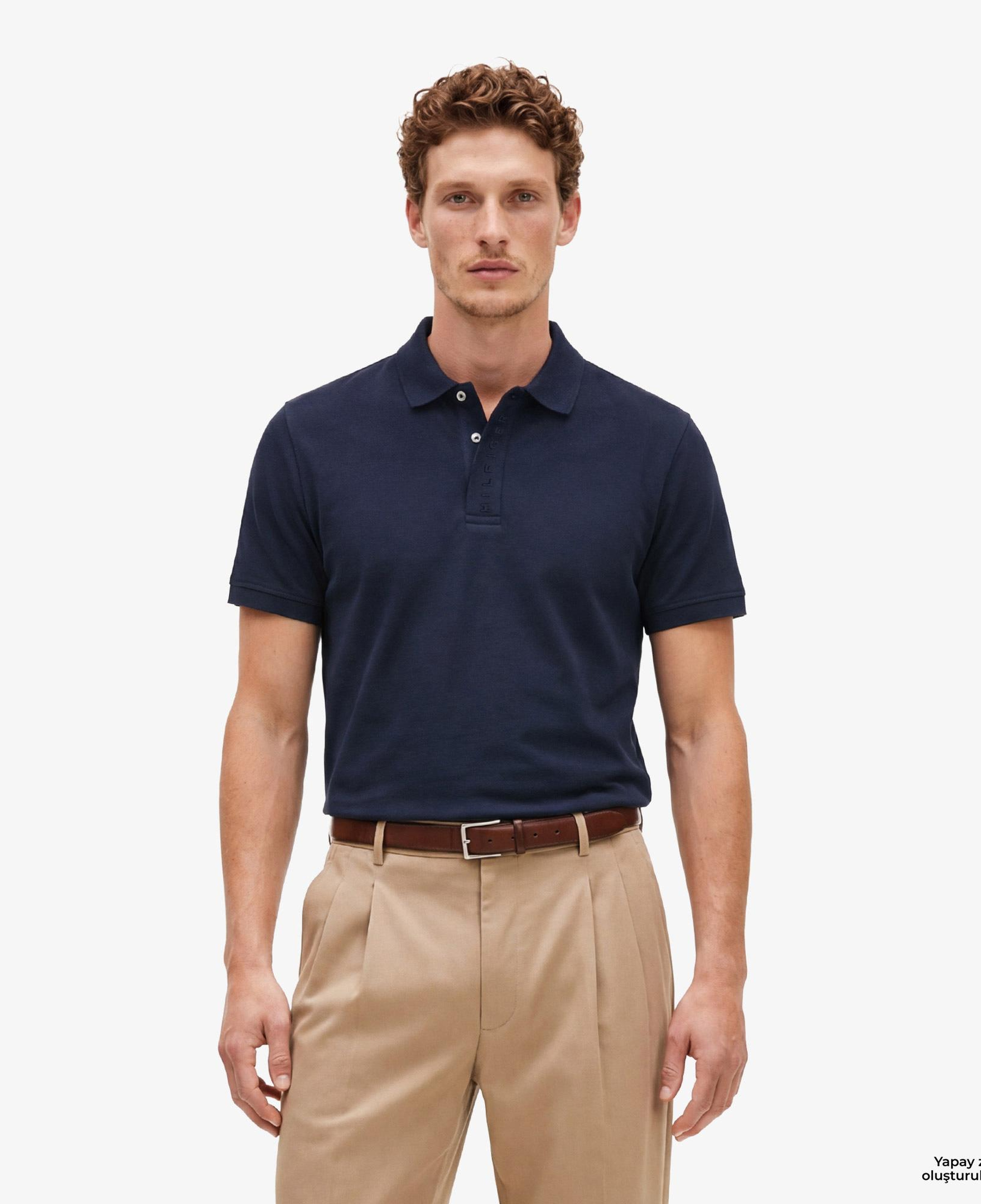 Tommy Hilfiger Seasonal Graphic Erkek Lacivert Polo Yaka T-Shirt