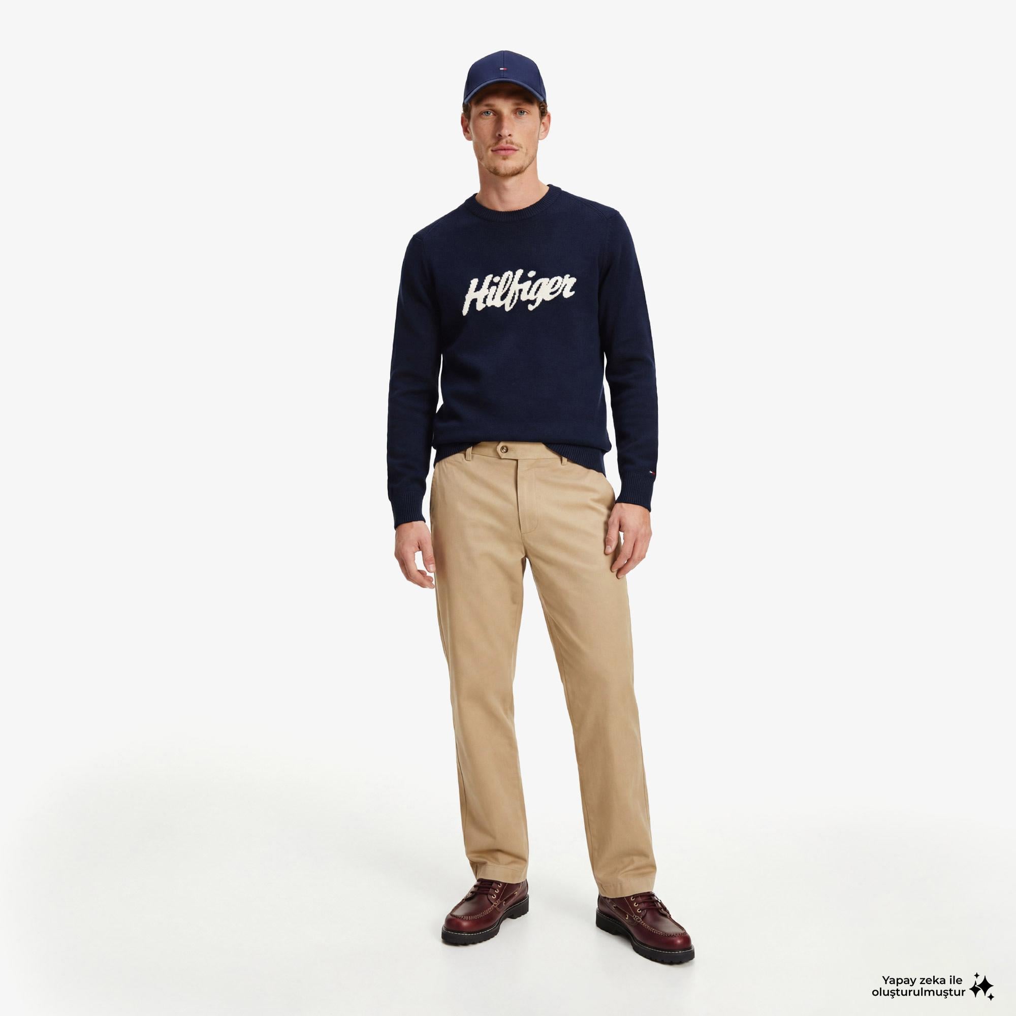Tommy Hilfiger Seasonal Graphic Erkek Lacivert Triko