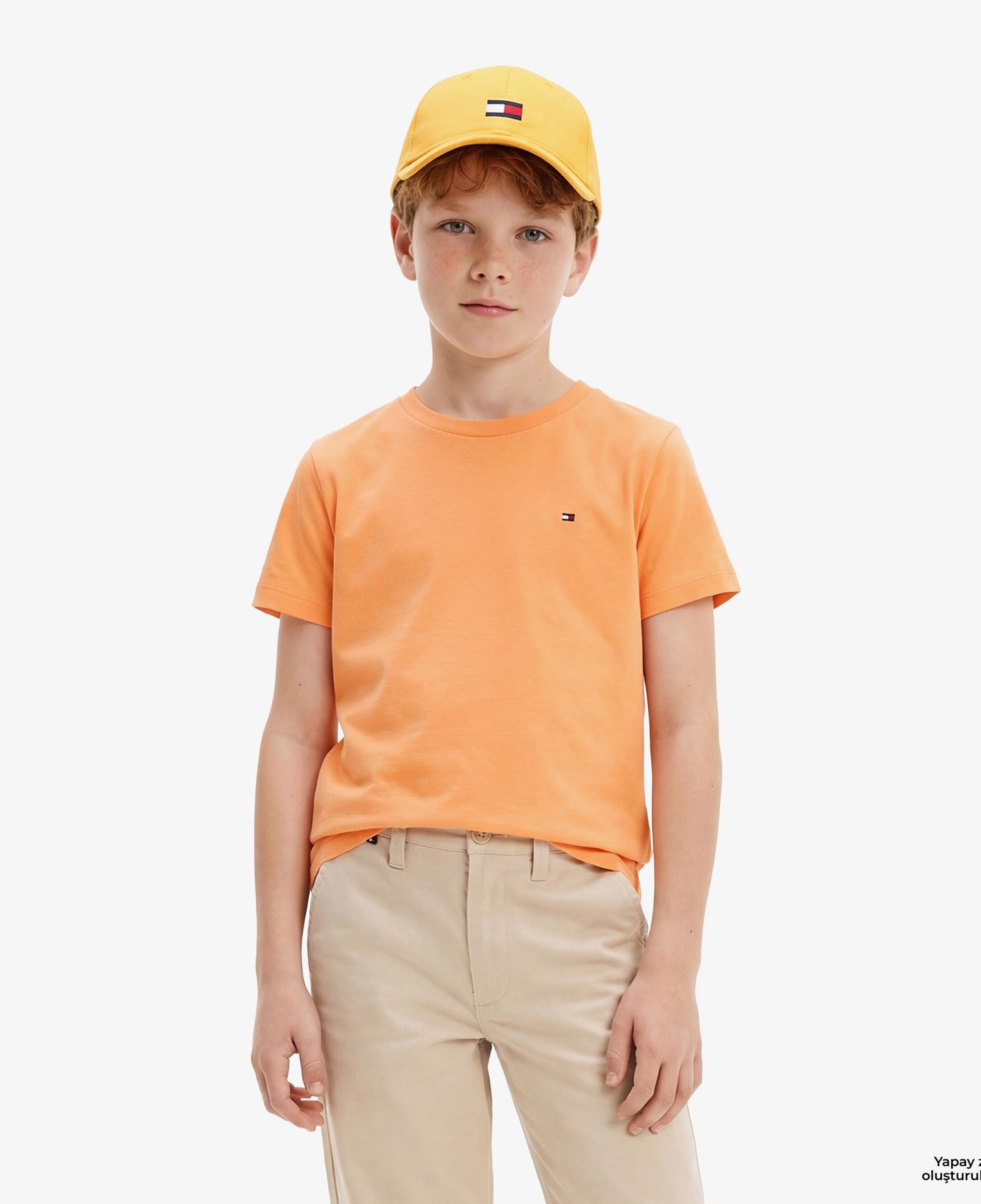 Tommy Hilfiger Essentials Çocuk Turuncu Crop T-Shirt