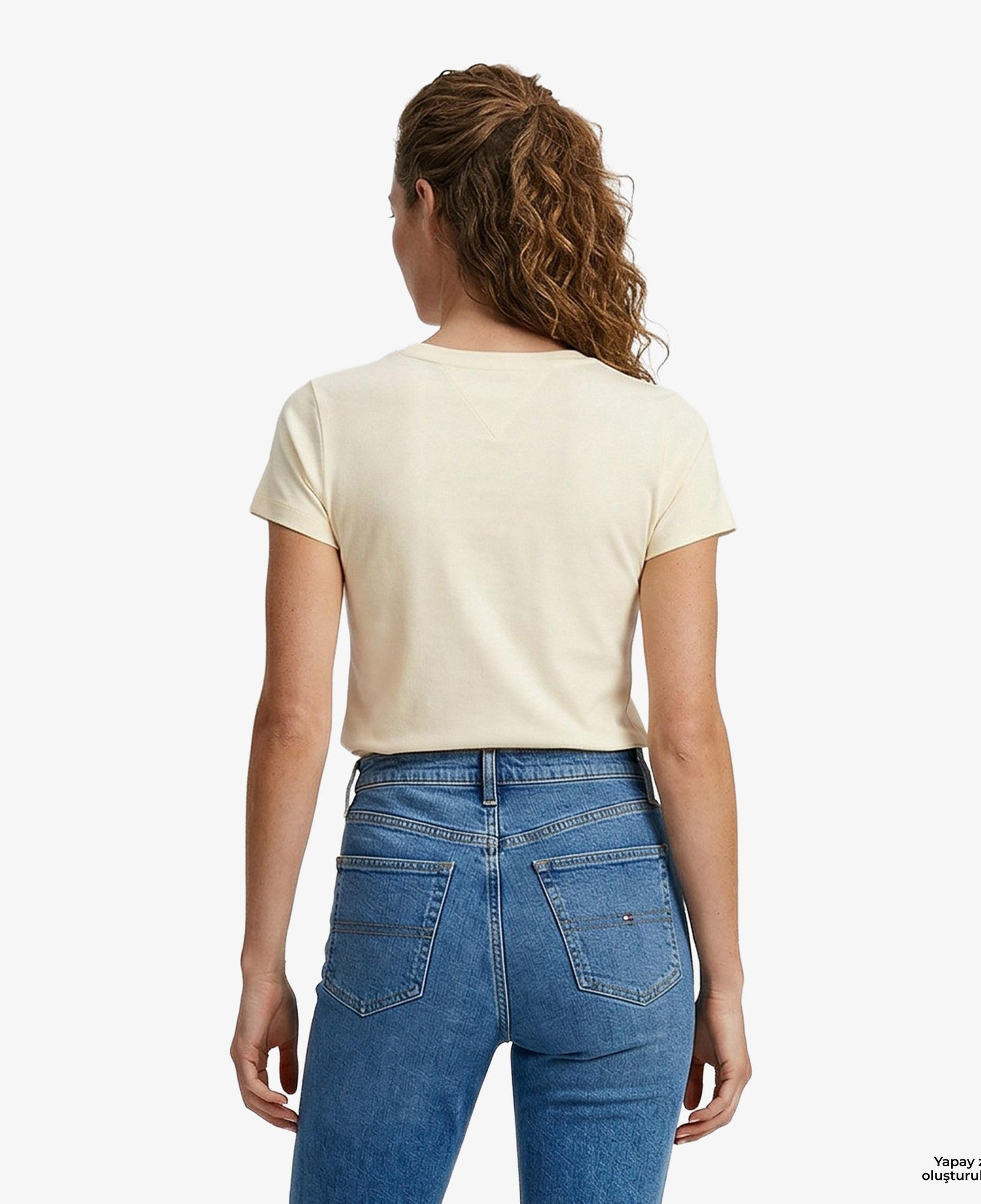 Tommy Hilfiger Linear Kadın Sarı T-Shirt