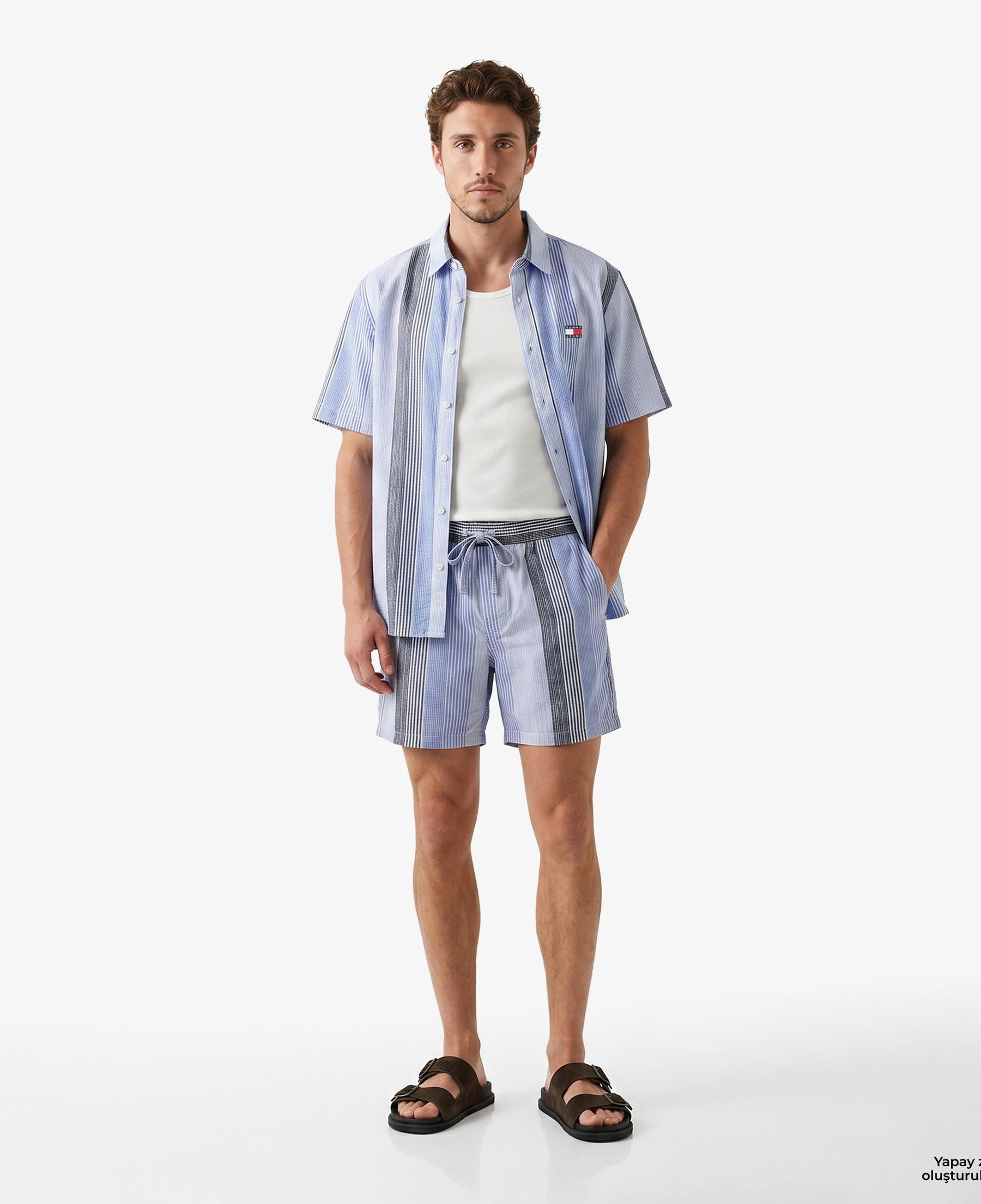 Tommy Hilfiger Textured Erkek Mavi Gömlek