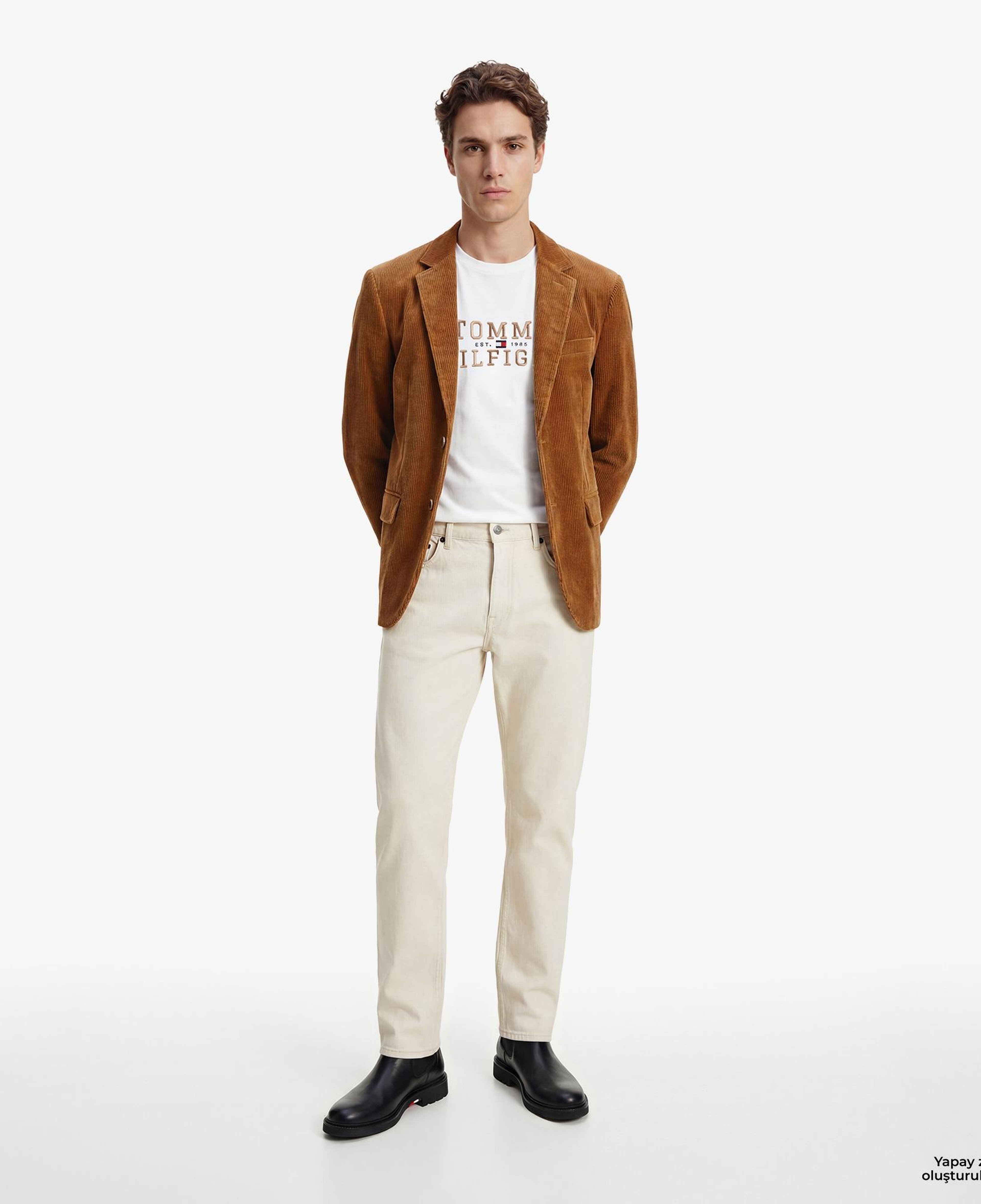 Tommy Hilfiger Brand Love Graphic Erkek Beyaz T-Shirt