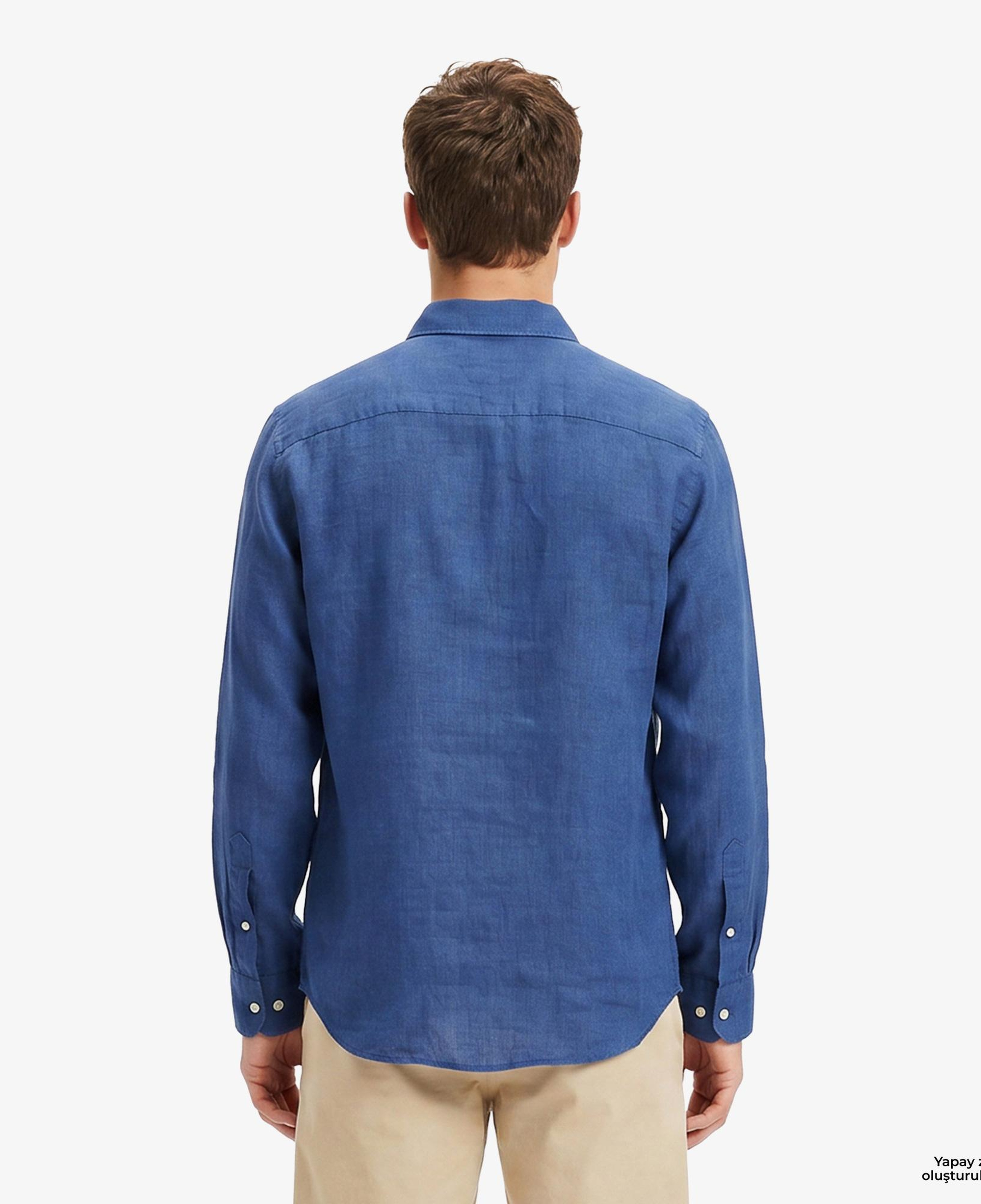 Tommy Hilfiger Seasonal Quality Erkek Mavi Keten Gömlek