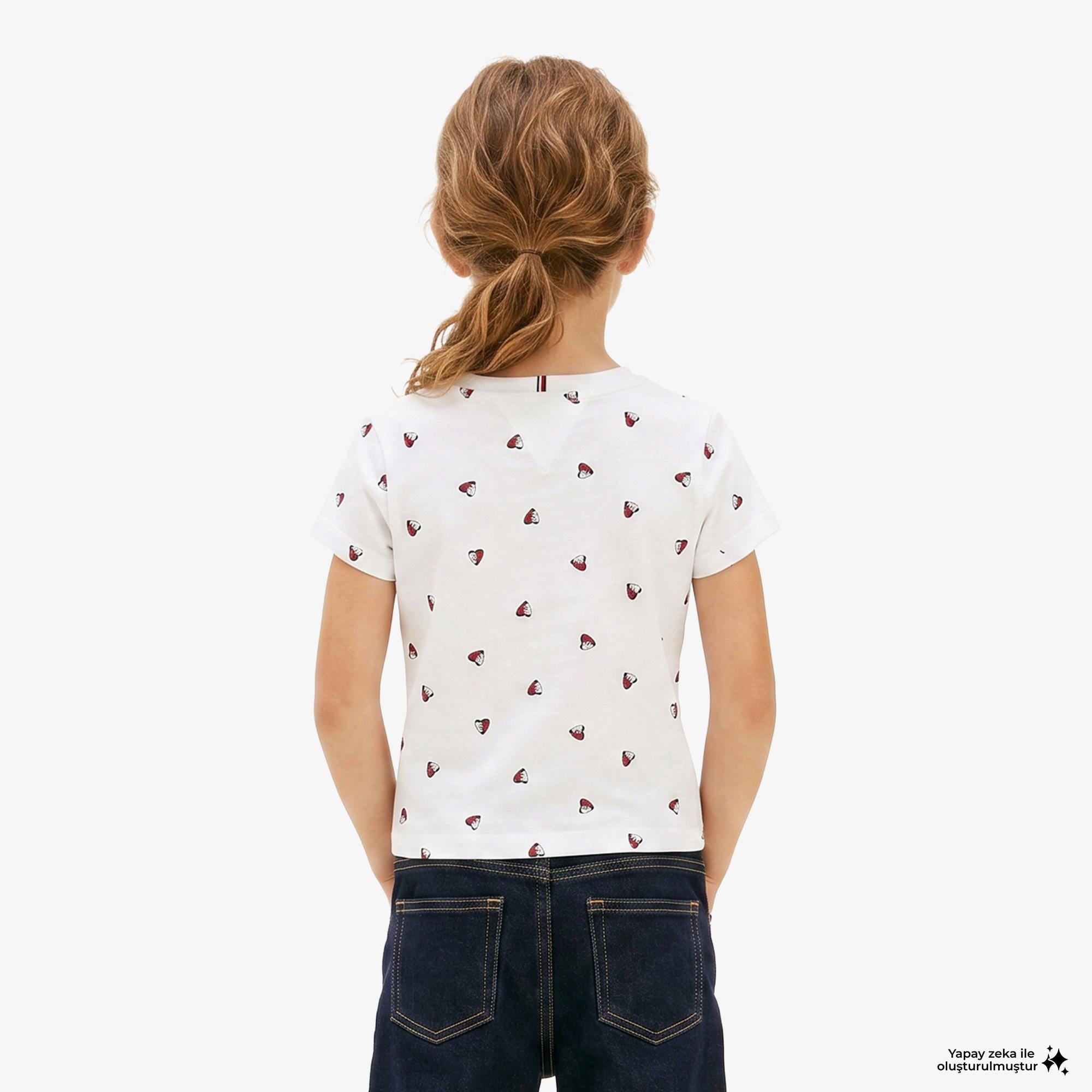 Tommy Hilfiger Little Çocuk Beyaz Crop T-Shirt