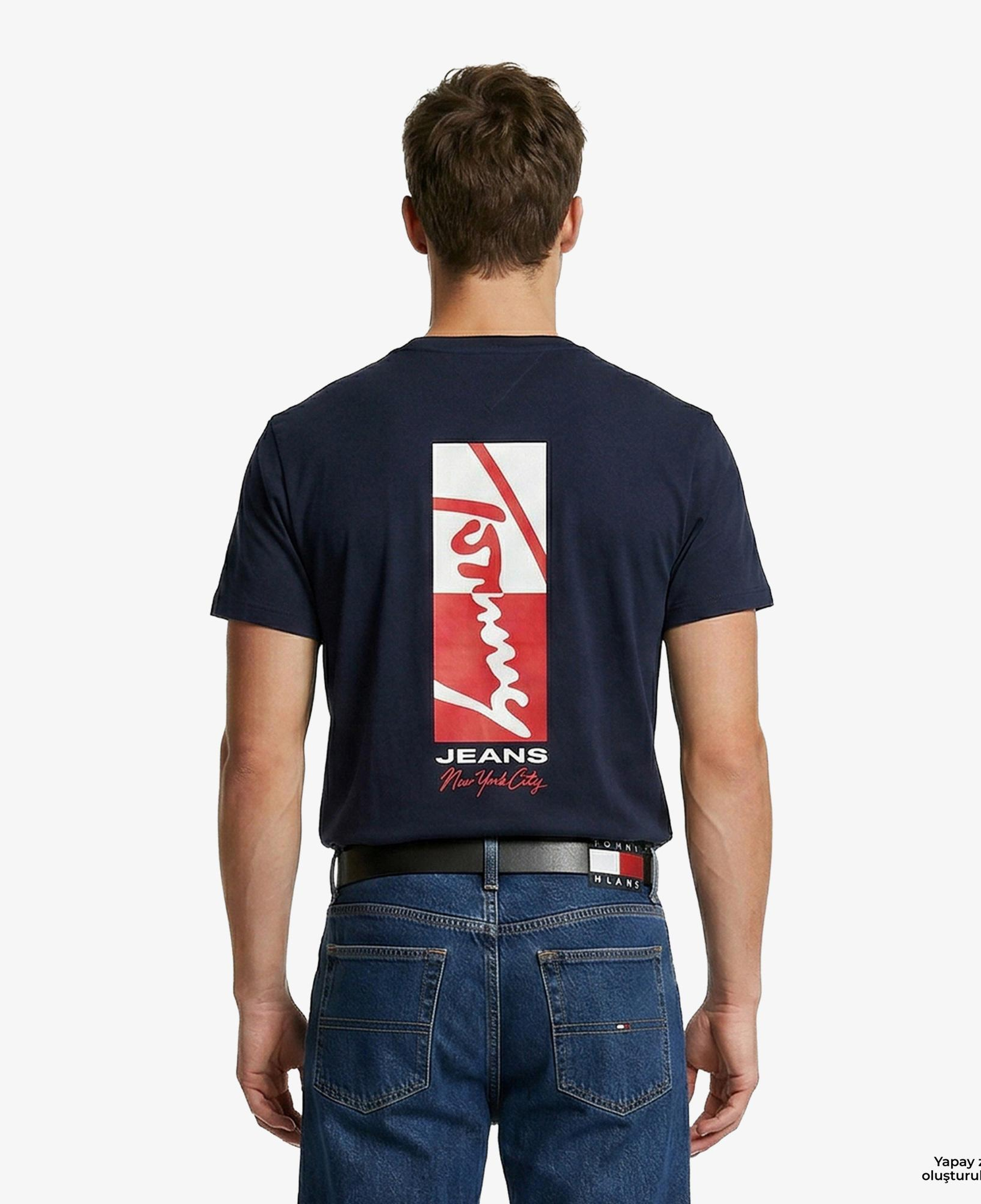 Tommy Hilfiger Signature Erkek Lacivert T-Shirt