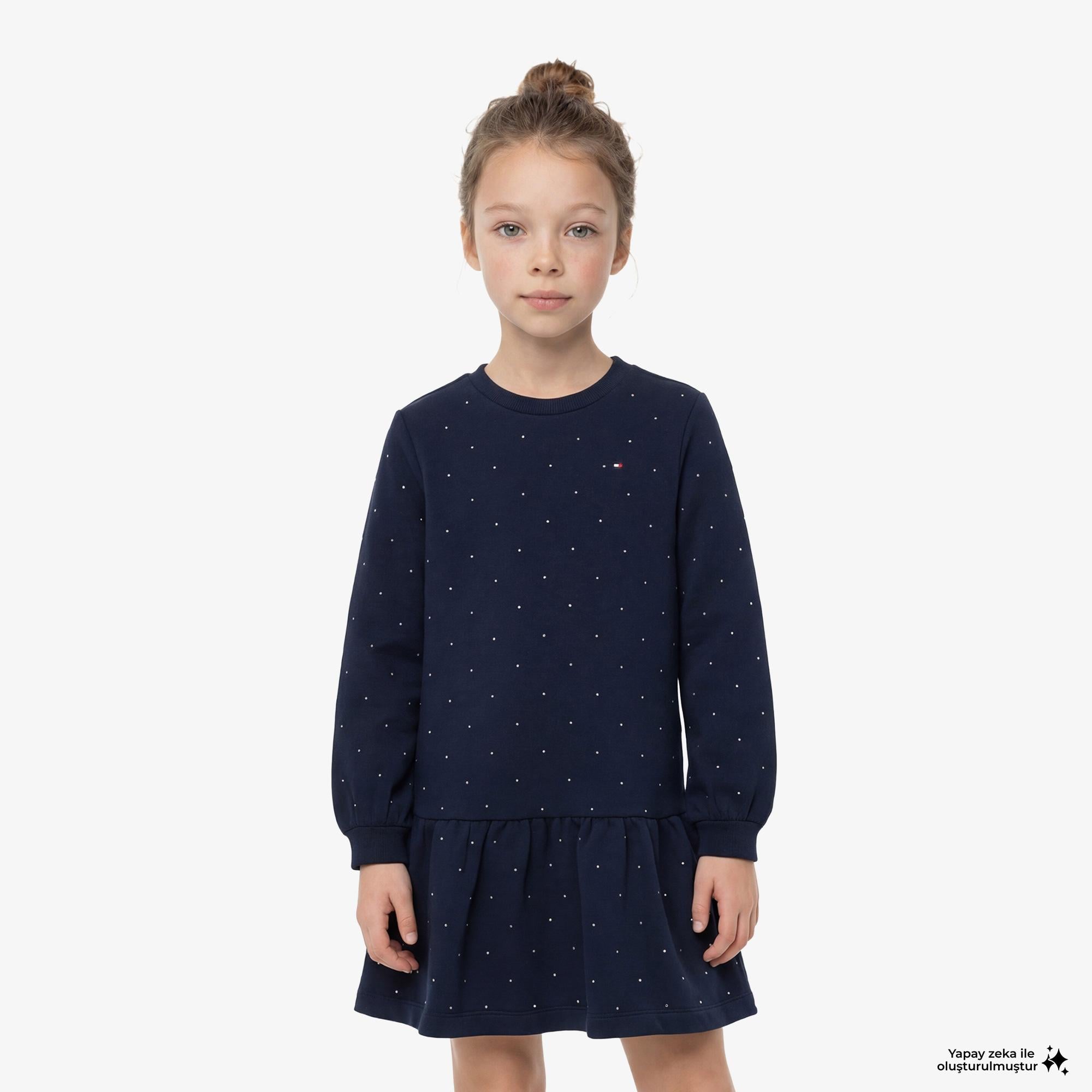 Tommy Hilfiger Festive Çocuk Lacivert Elbise