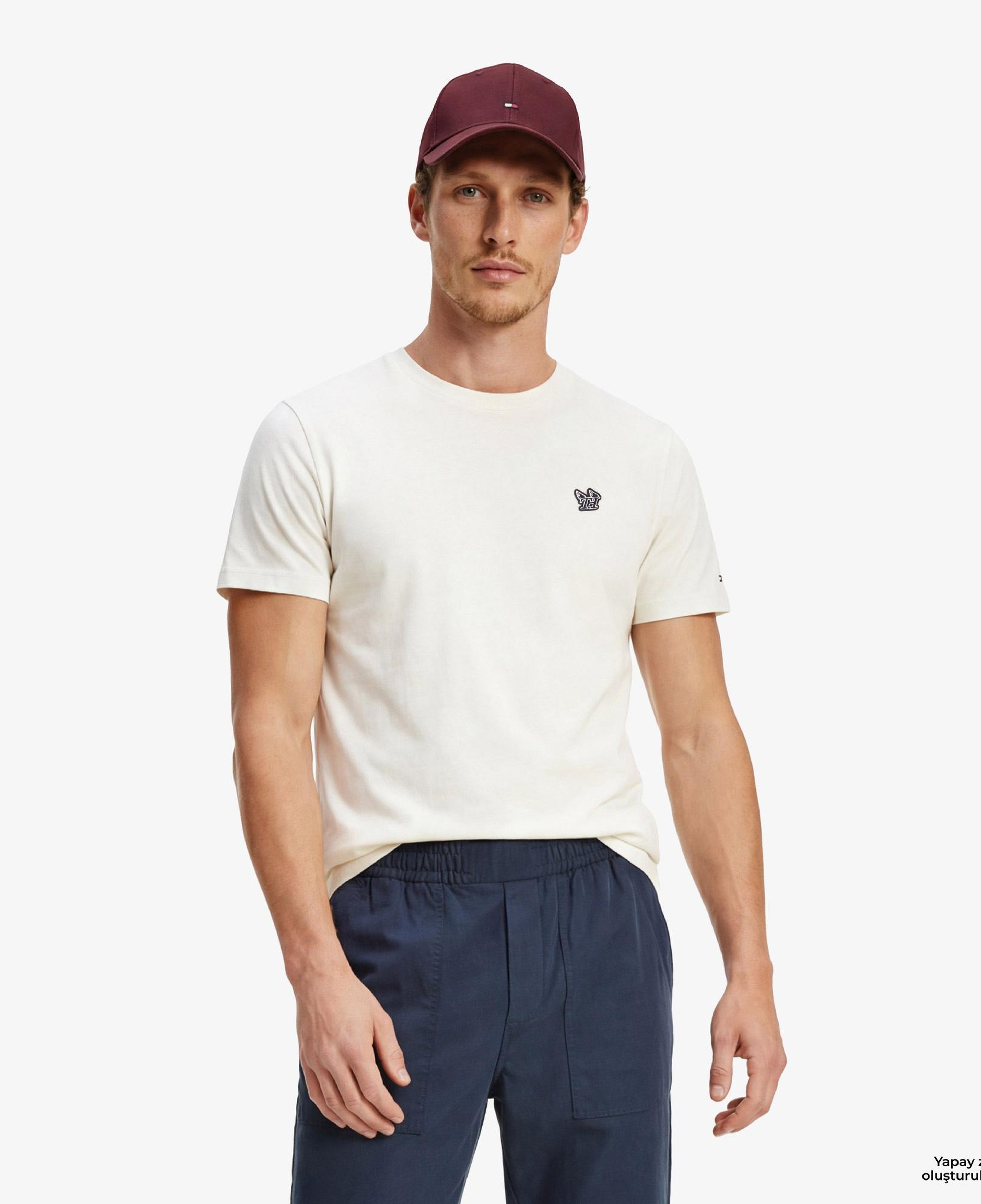 Tommy Hilfiger Moto Pack Erkek Krem Rengi T-Shirt