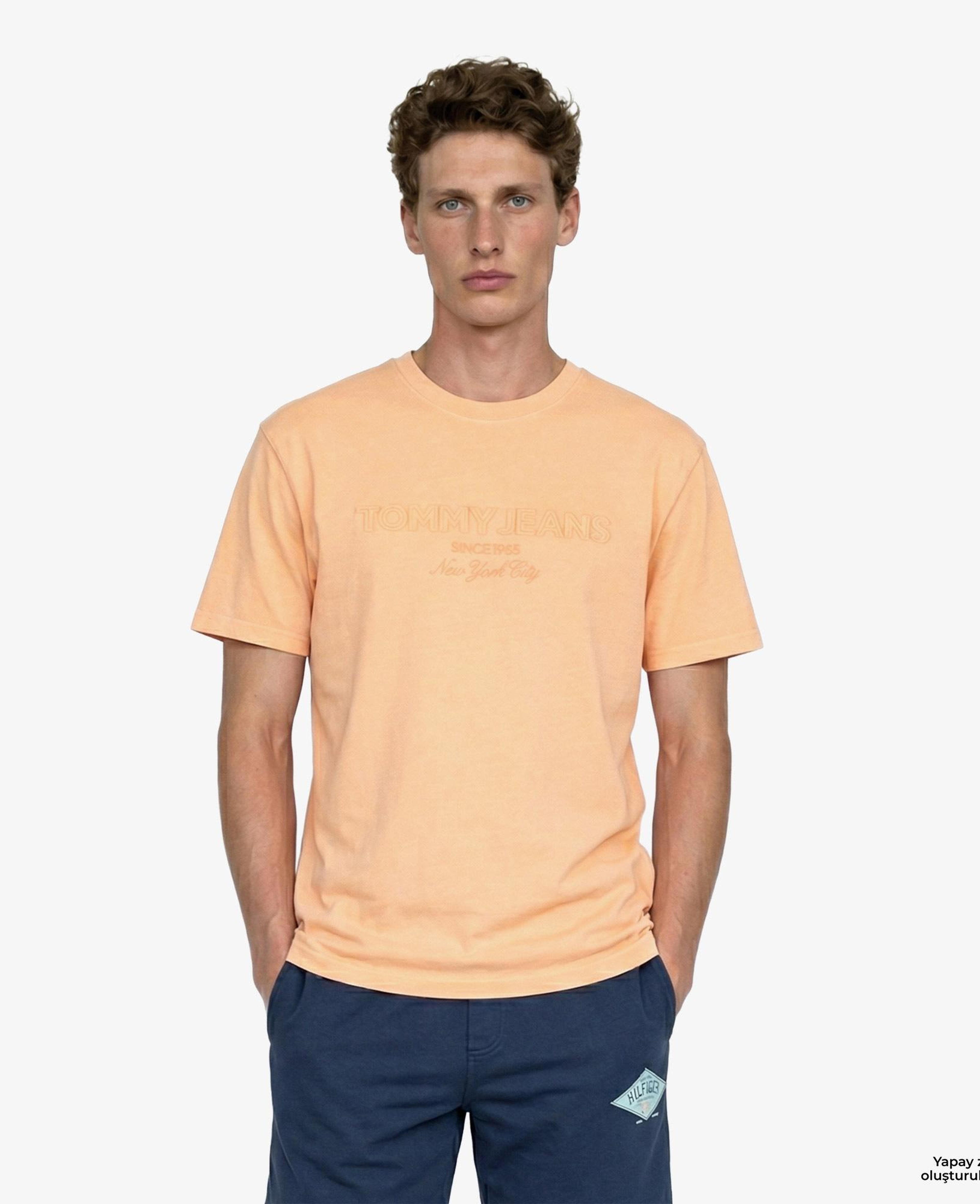Tommy Hilfiger New Classics Erkek Turuncu T-Shirt