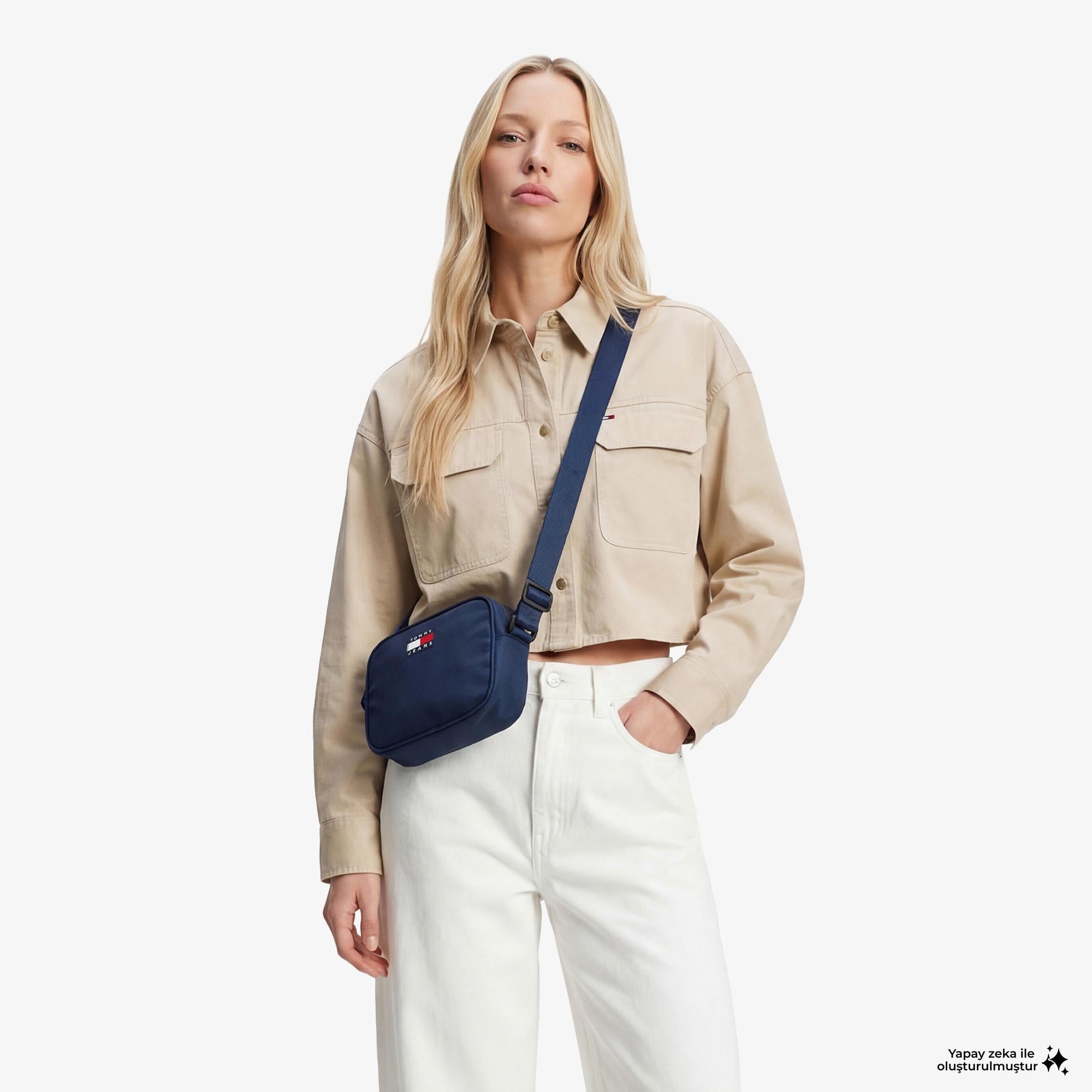 Tommy Hilfiger Modern Prep Kadın Bej Gömlek