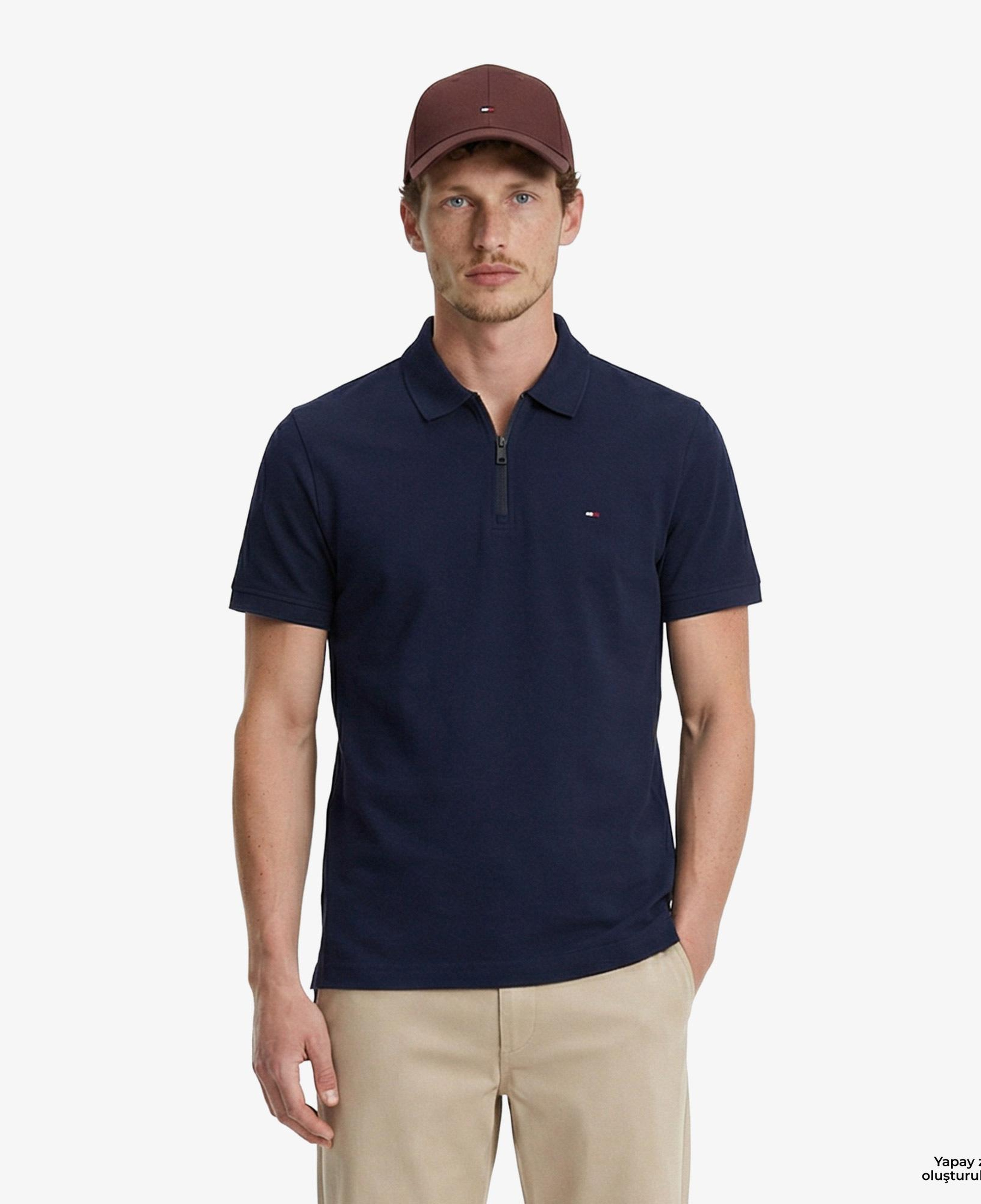 Tommy Hilfiger Elevated Essentials Erkek Lacivert Polo Yaka T-Shirt