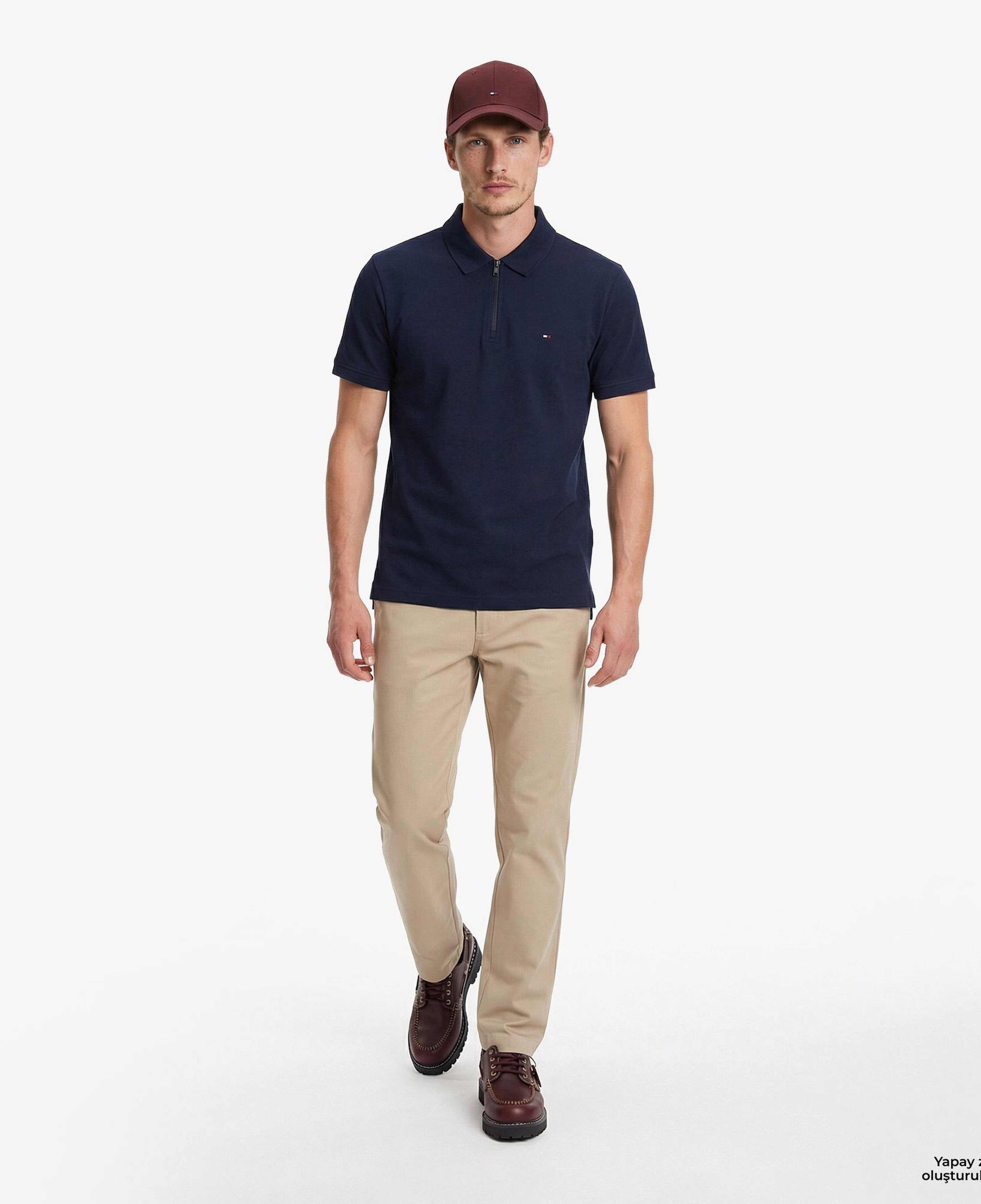 Tommy Hilfiger Elevated Essentials Erkek Lacivert Polo Yaka T-Shirt