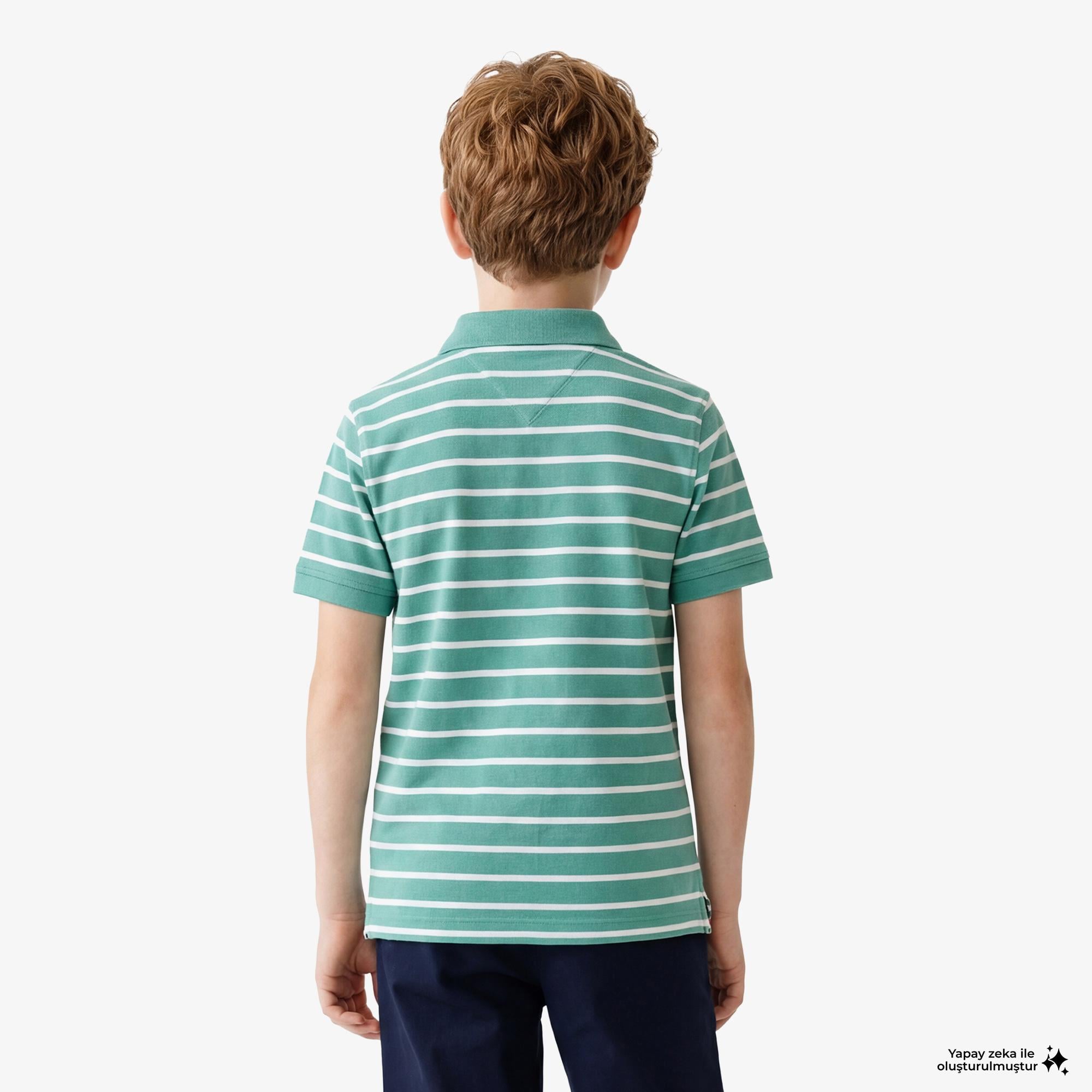 Tommy Hilfiger Essentials Çocuk Yeşil Polo Yaka T-Shirt