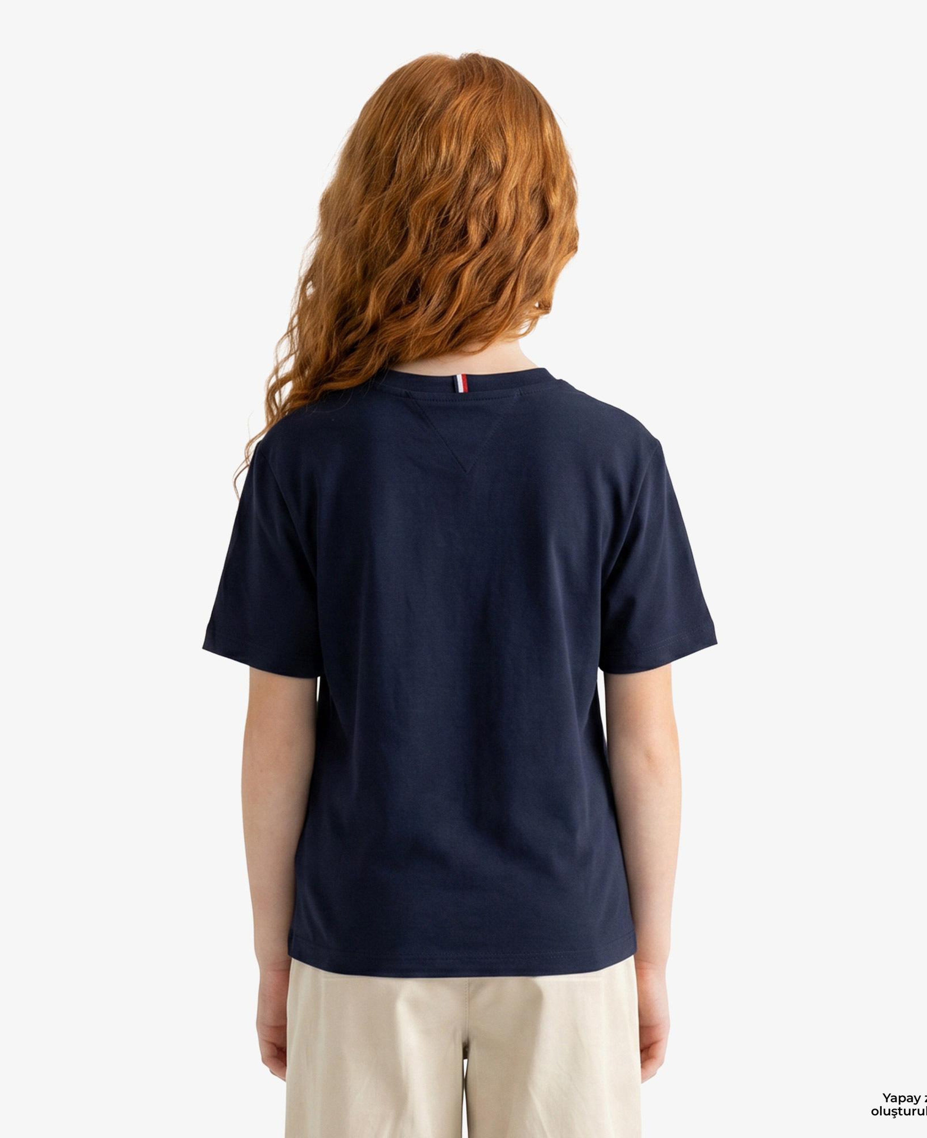 Tommy Hilfiger Essentials Çocuk Lacivert Crop T-Shirt