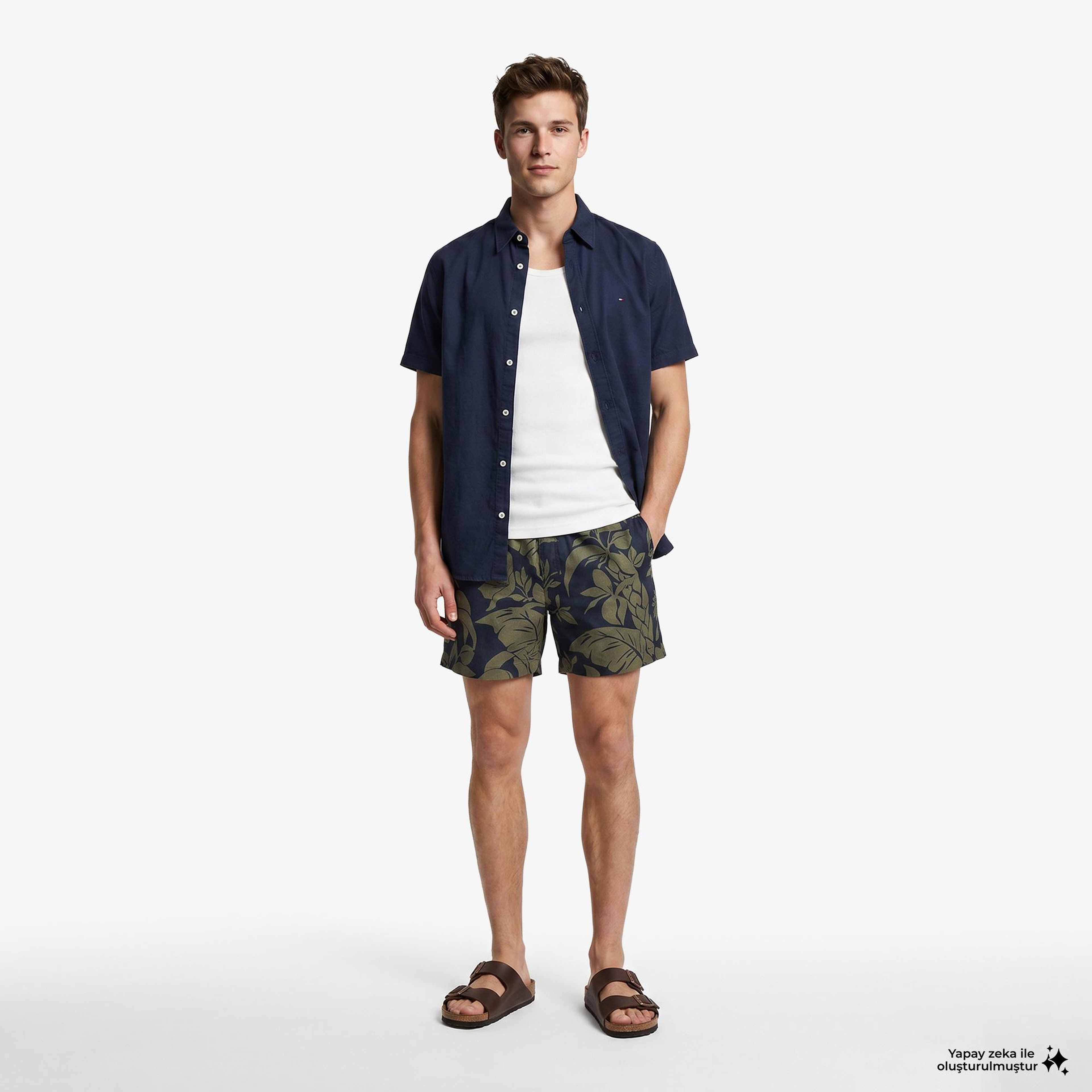 Tommy Hilfiger Seasonal Quality Erkek Lacivert Keten Şort