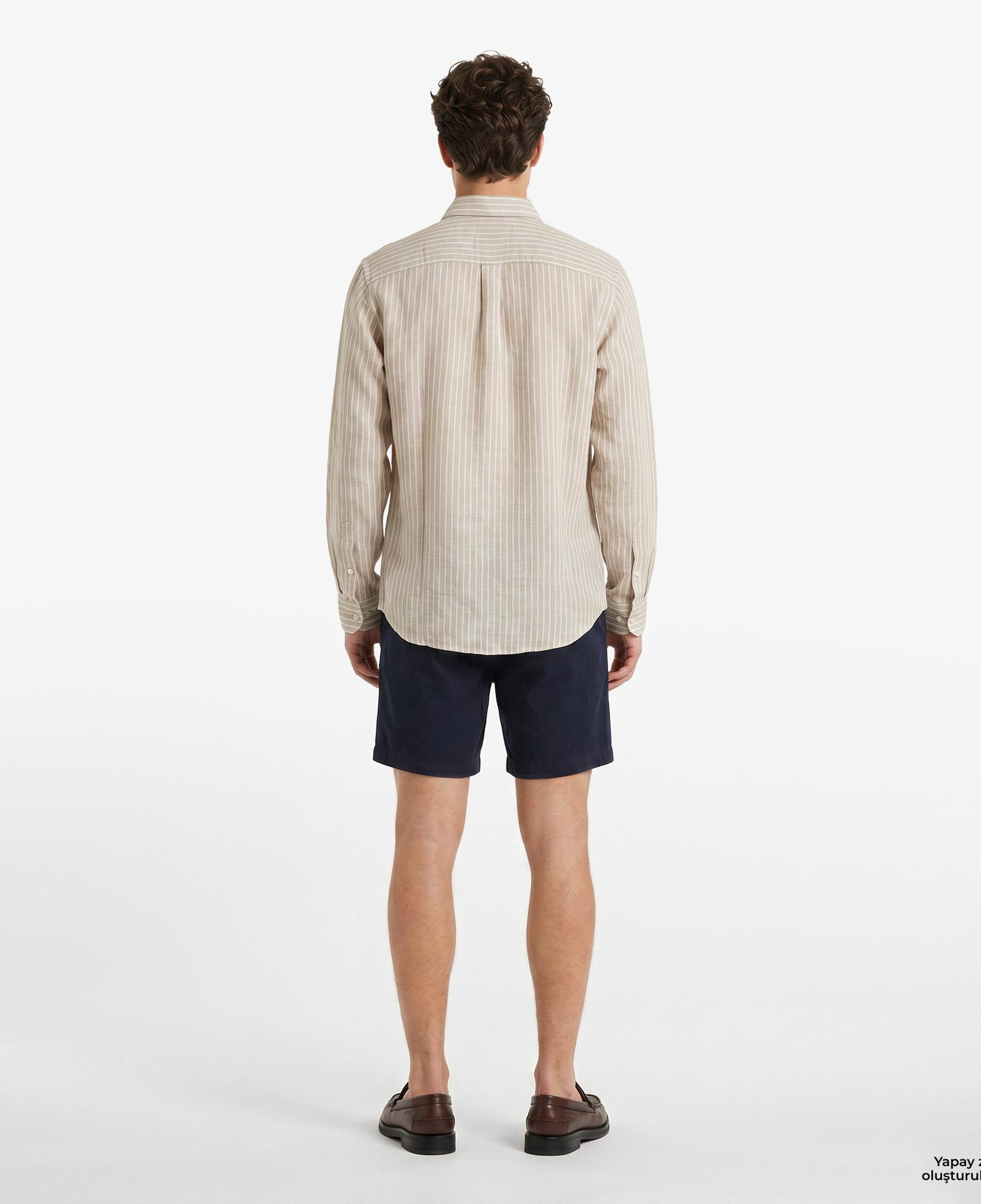 Tommy Hilfiger Seasonal Quality Erkek Kahverengi Keten Gömlek