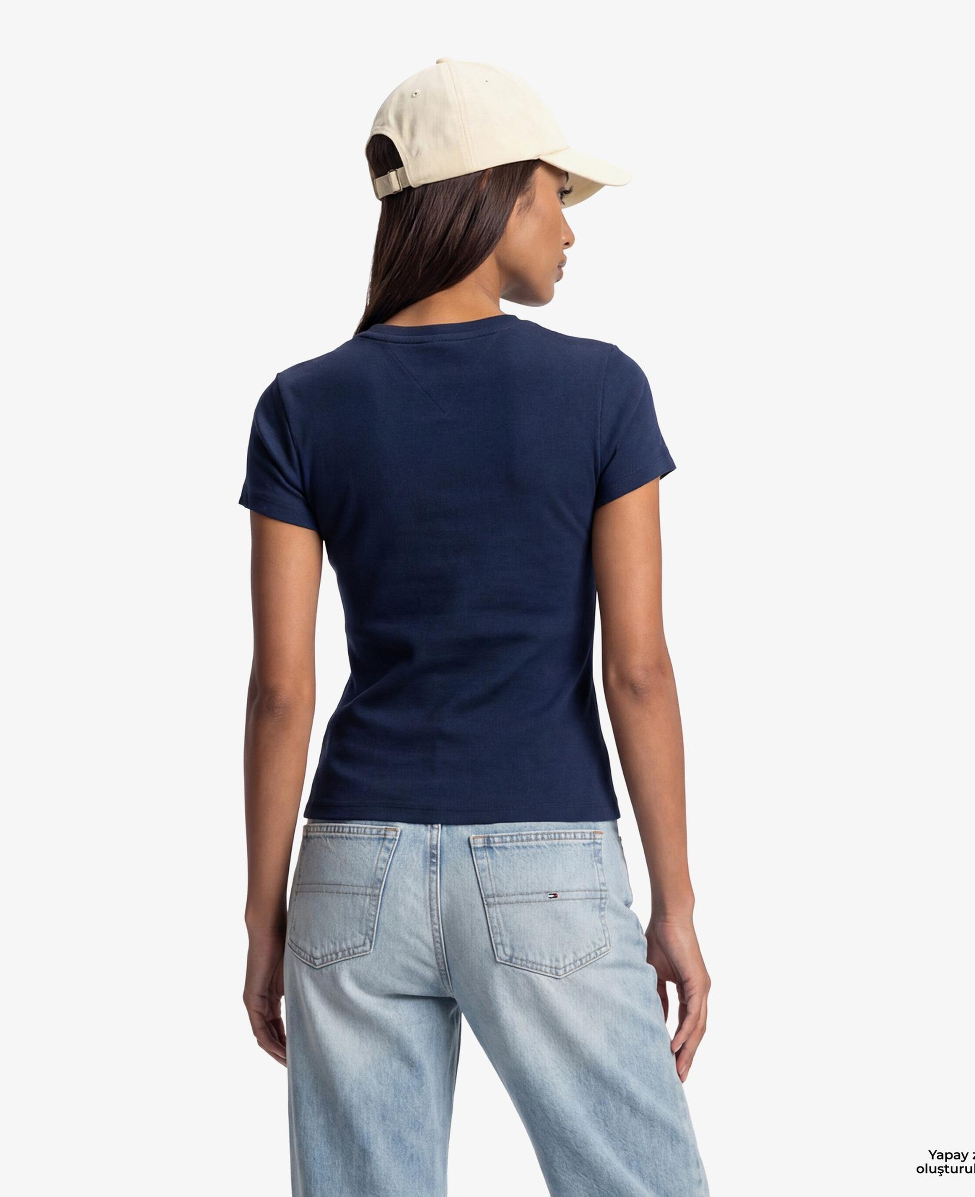 Tommy Hilfiger Essential Logo Kadın Lacivert T-Shirt