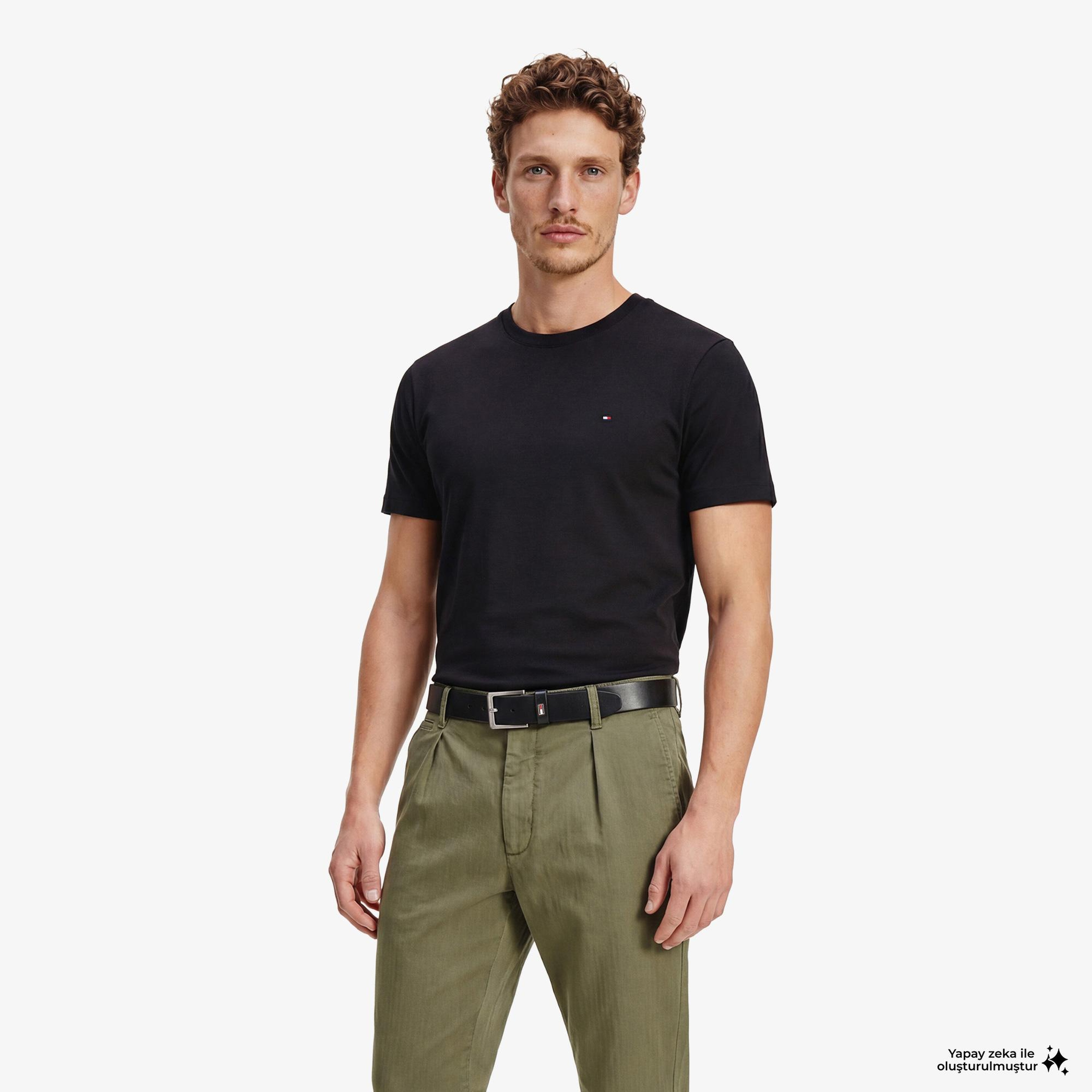 Tommy Hilfiger Elevated Essentials Erkek Siyah T-Shirt