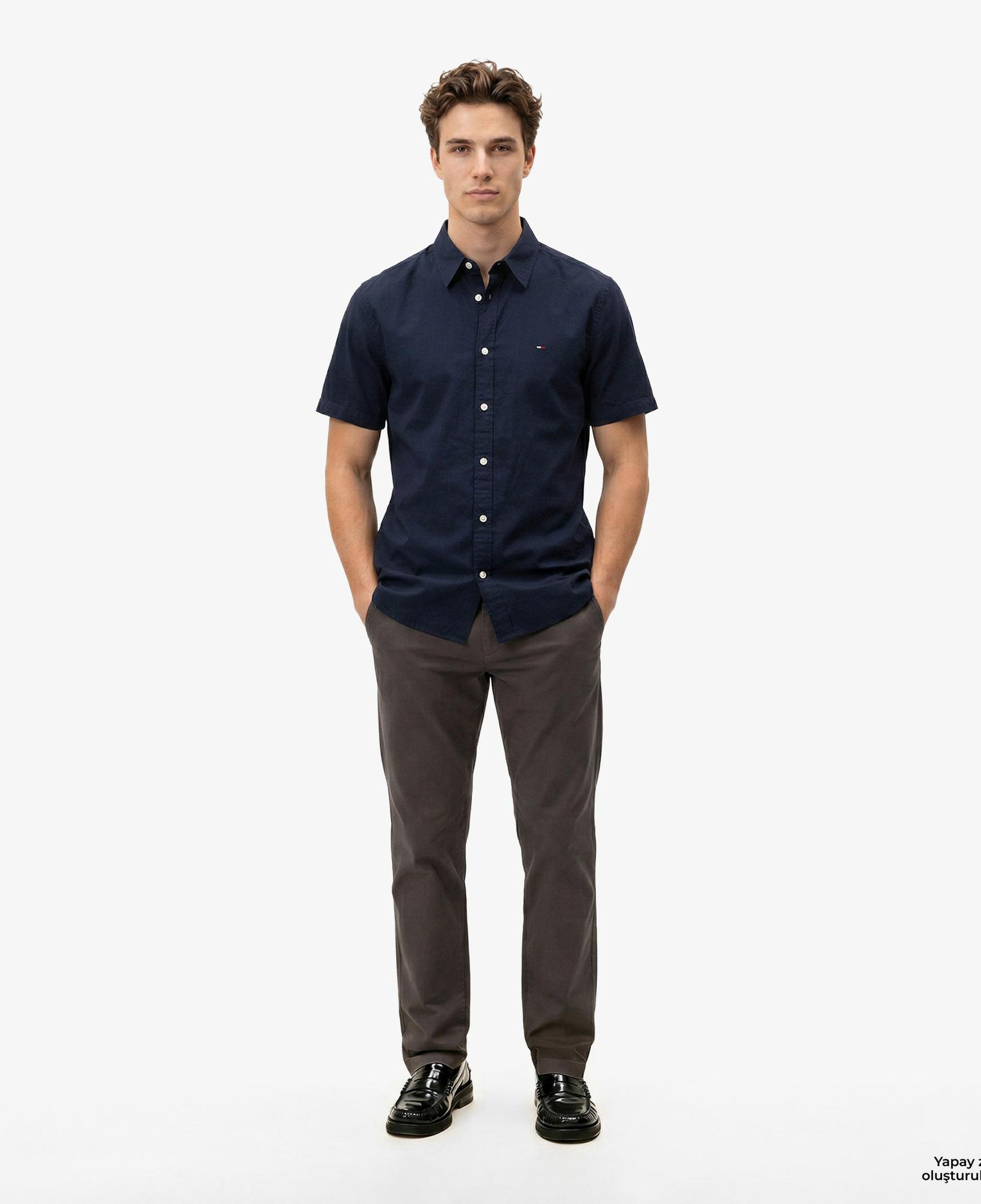 Tommy Hilfiger Textured Erkek Lacivert Gömlek