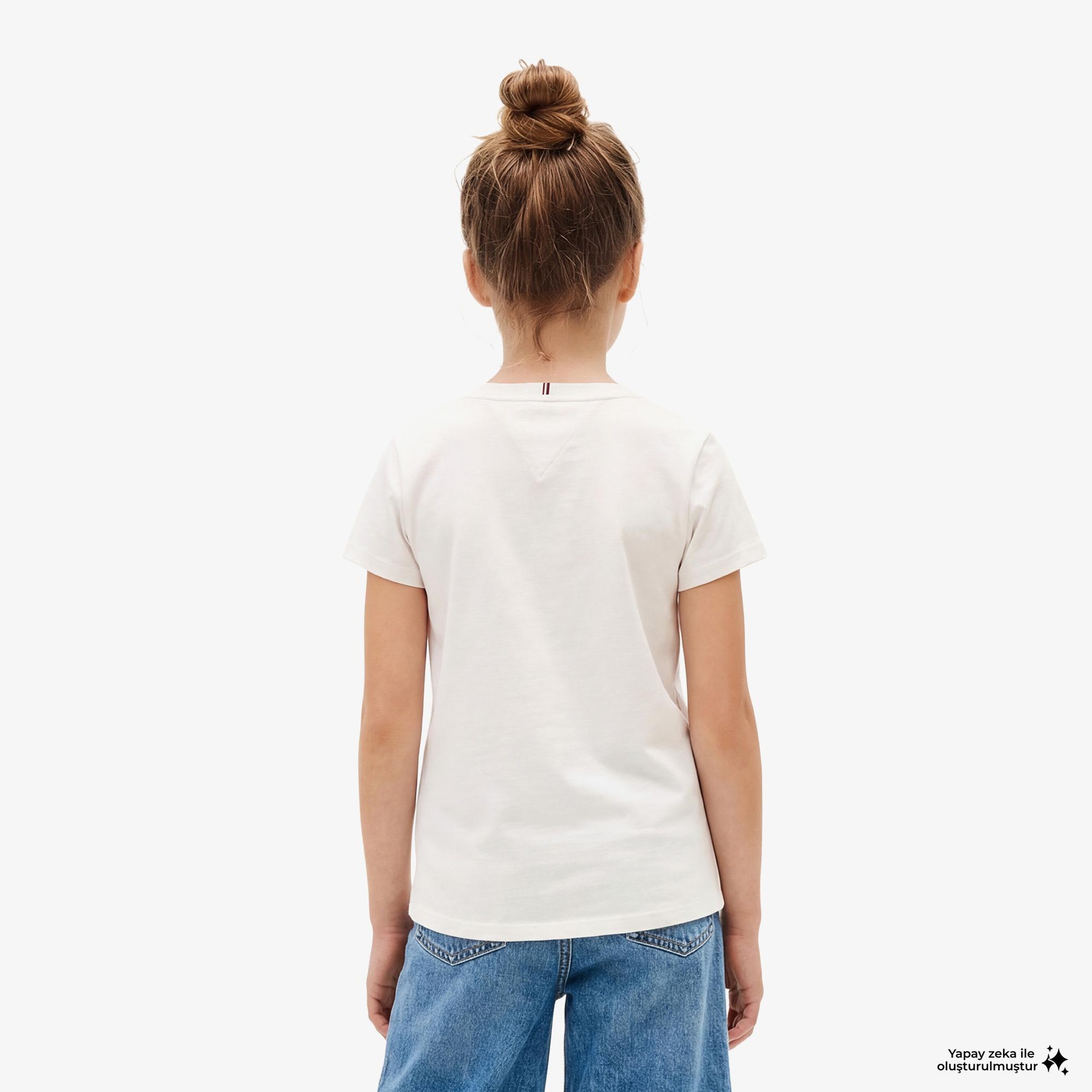 Tommy Hilfiger Flower Çocuk Beyaz T-Shirt