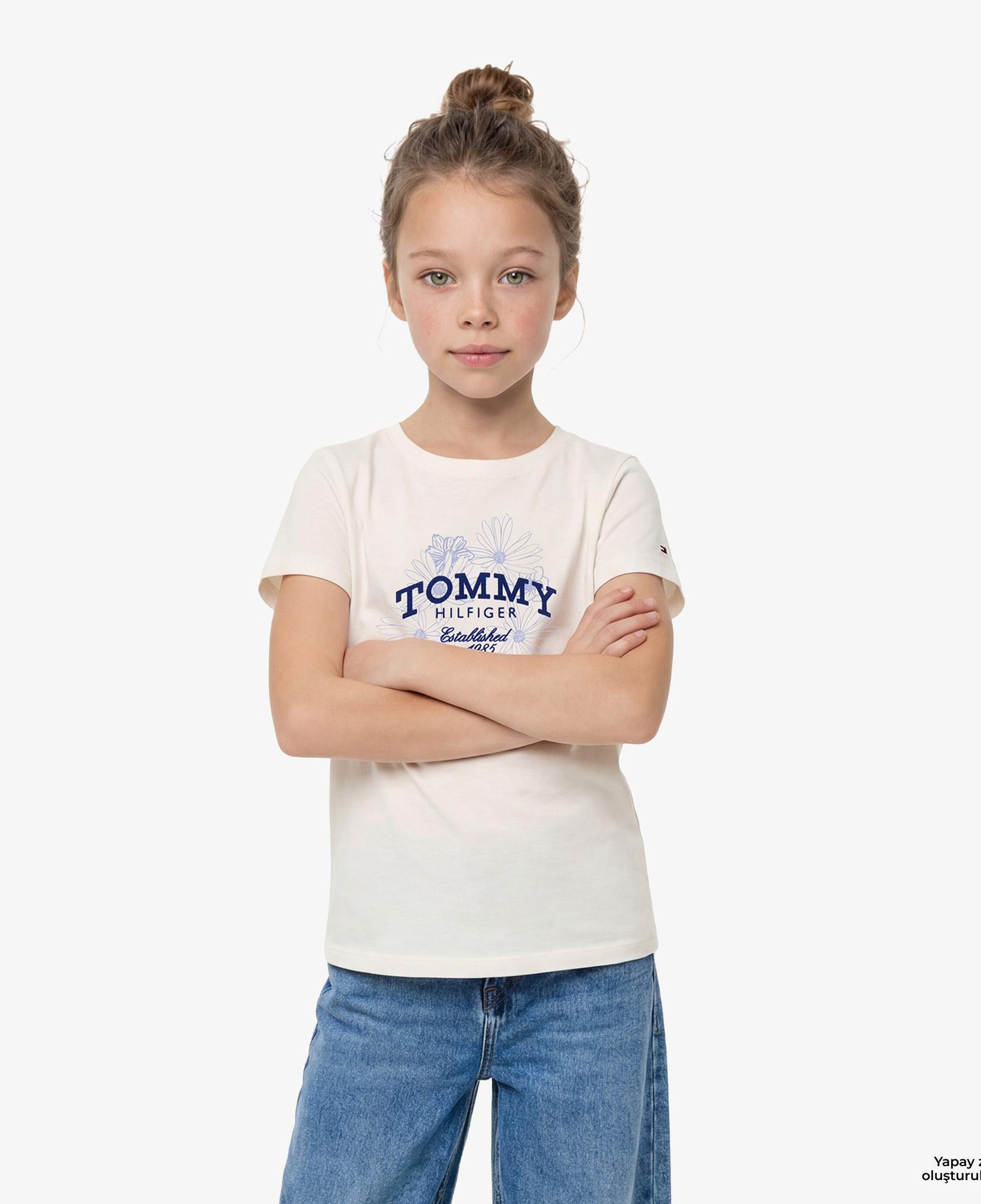 Tommy Hilfiger Flower Çocuk Beyaz T-Shirt