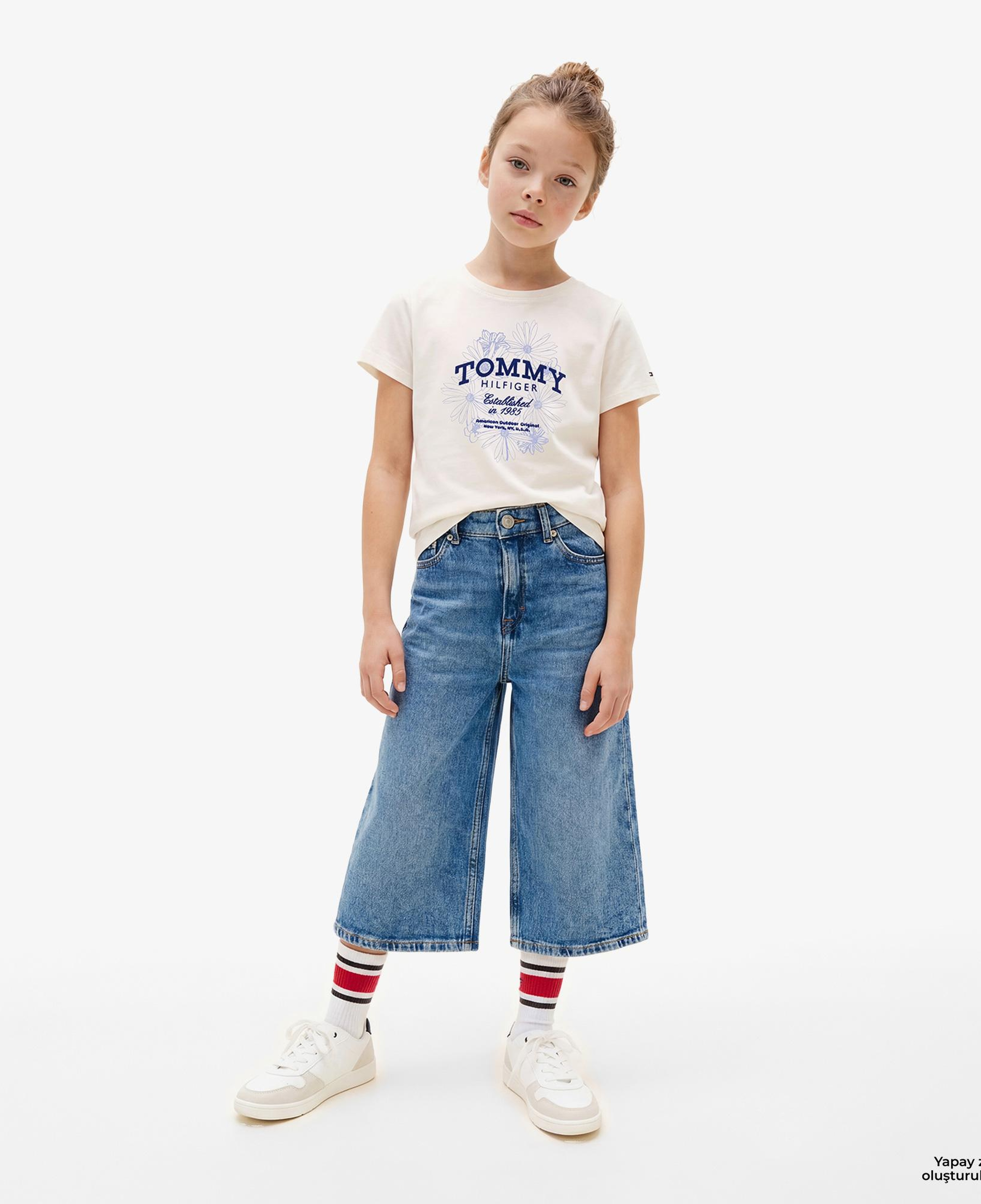 Tommy Hilfiger Flower Çocuk Beyaz T-Shirt