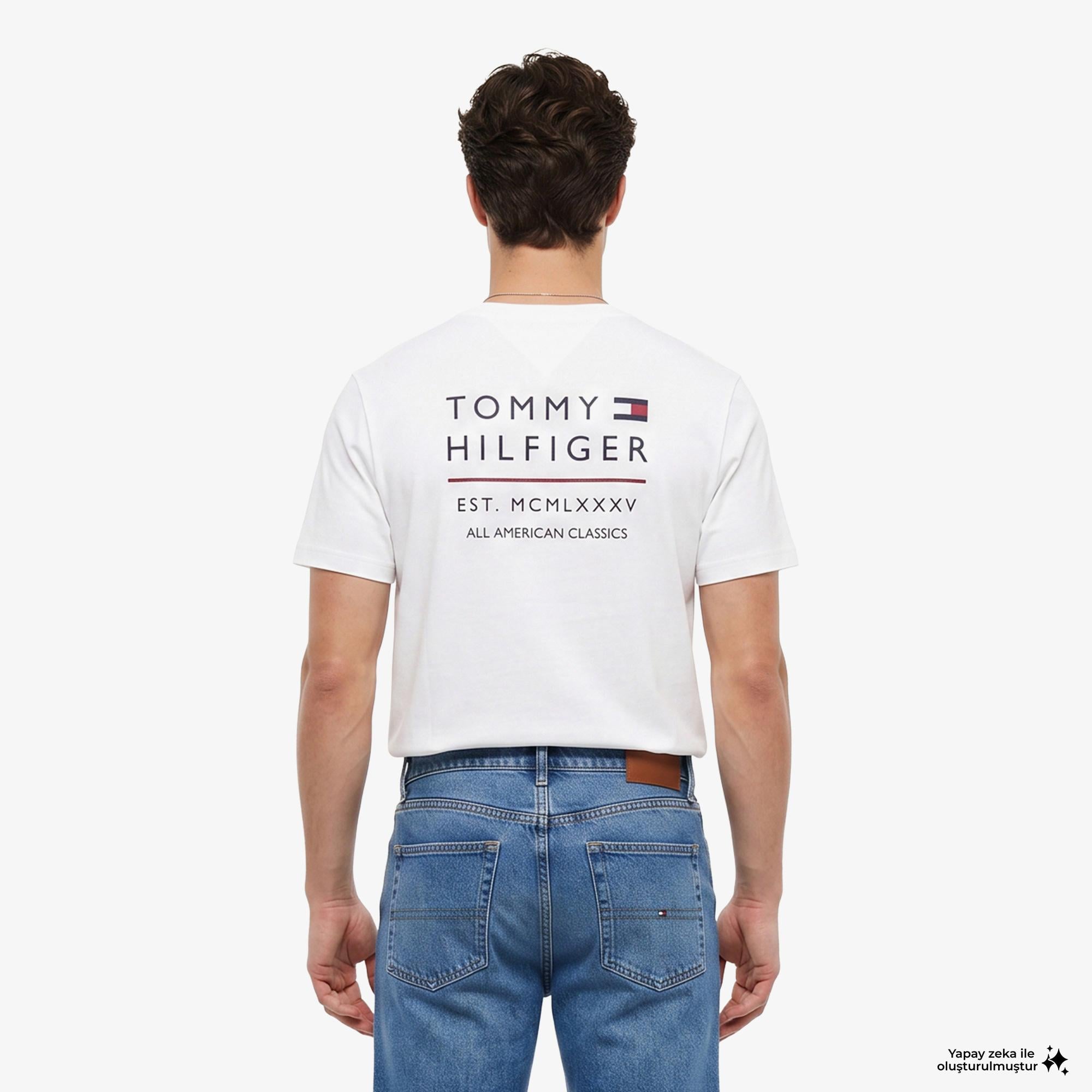 Tommy Hilfiger Brand Love Erkek Beyaz T-Shirt