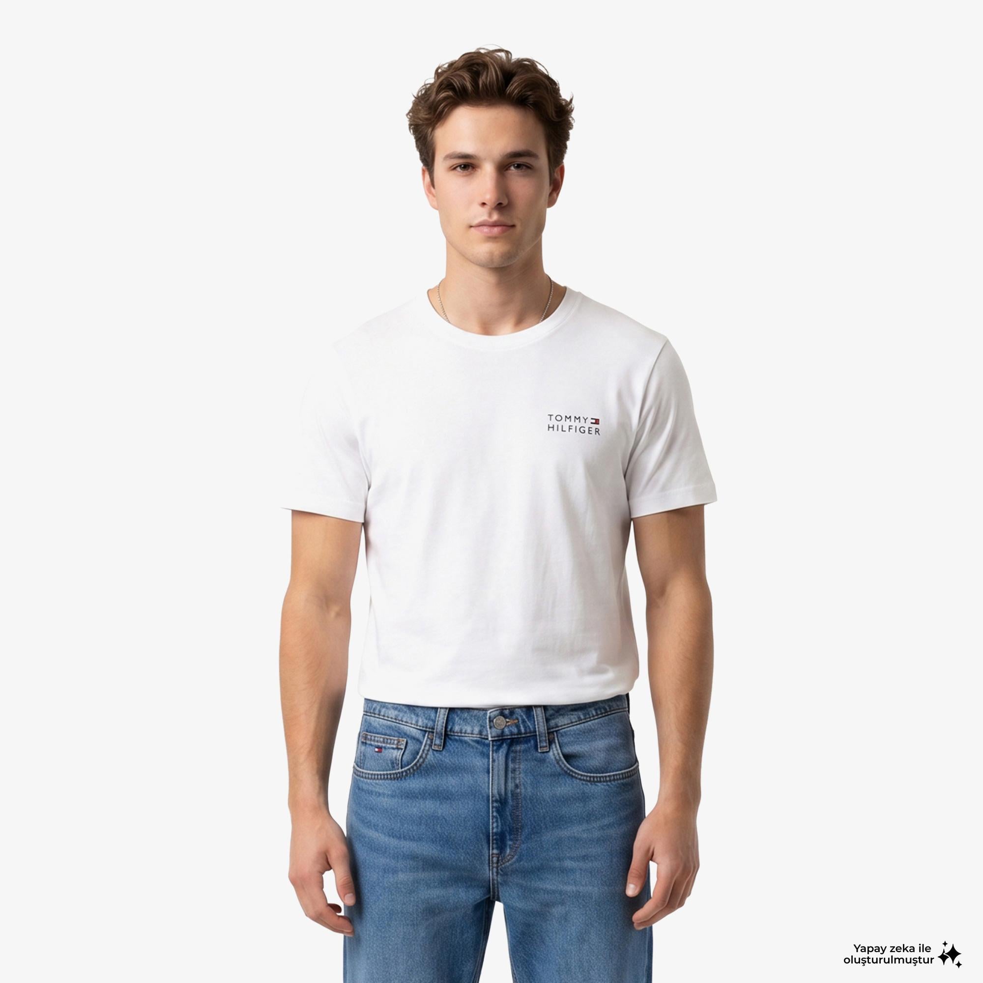 Tommy Hilfiger Brand Love Erkek Beyaz T-Shirt
