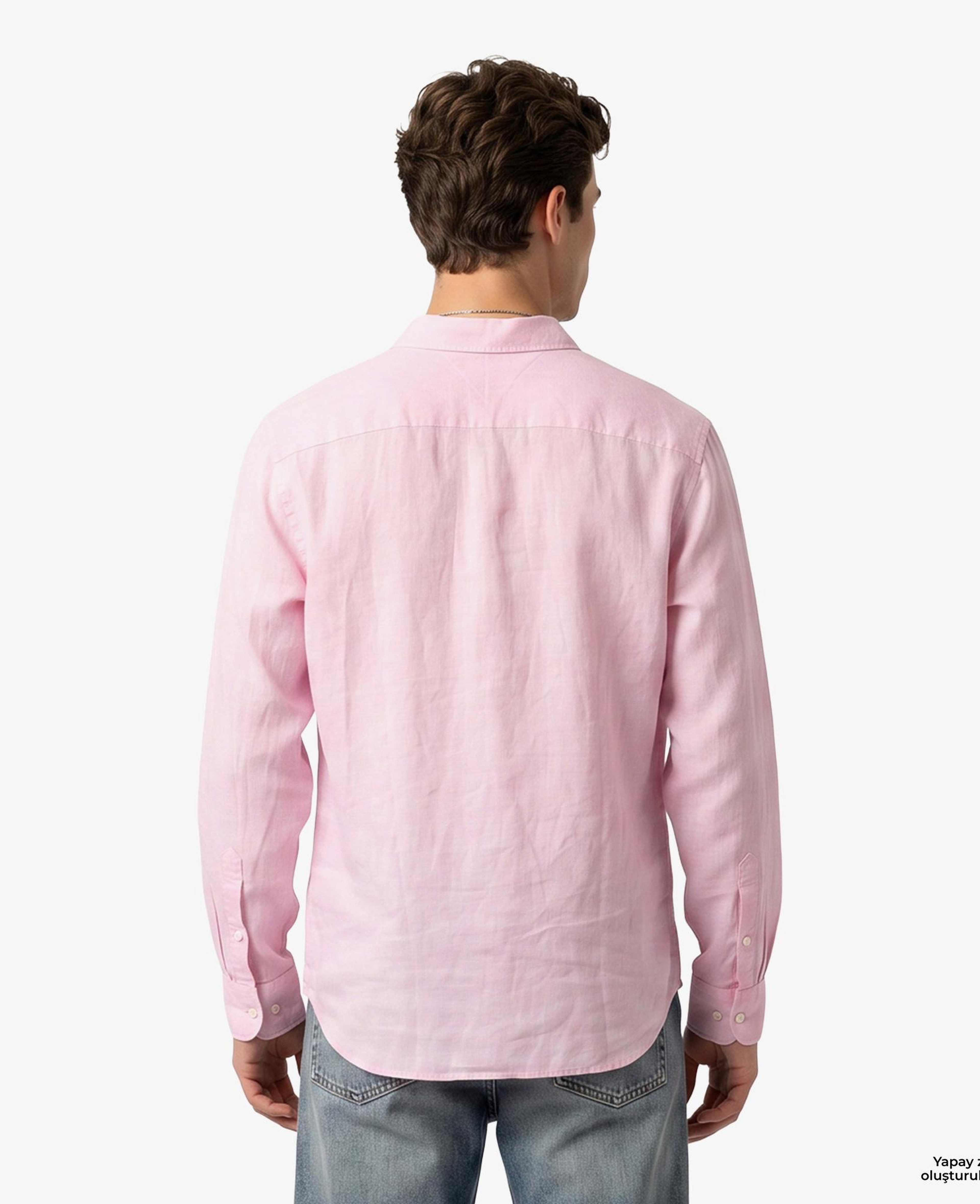 Tommy Hilfiger Seasonal Quality Erkek Pembe Keten Gömlek