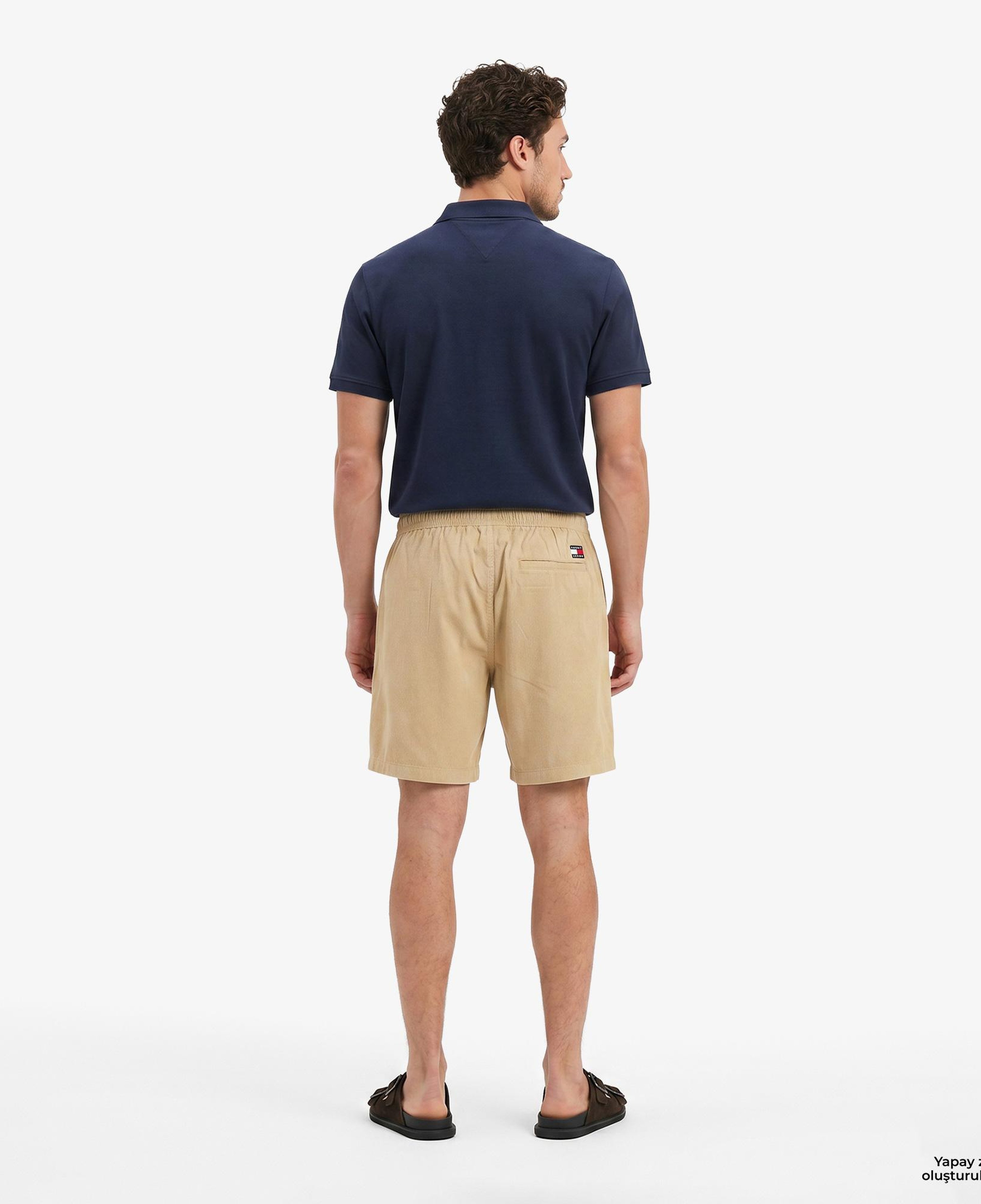 Tommy Hilfiger Erkek Bej Keten Şort