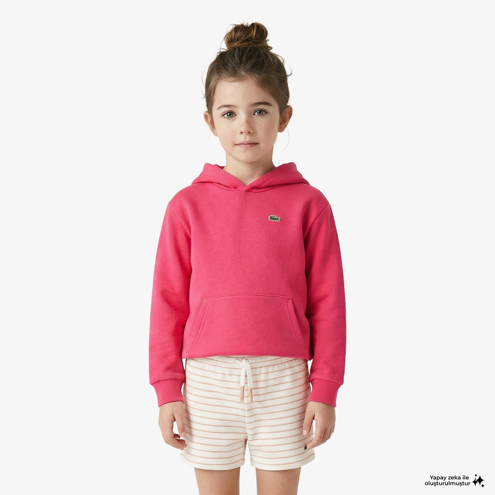 Çocuk Kapüşonlu Pembe Sweatshirt