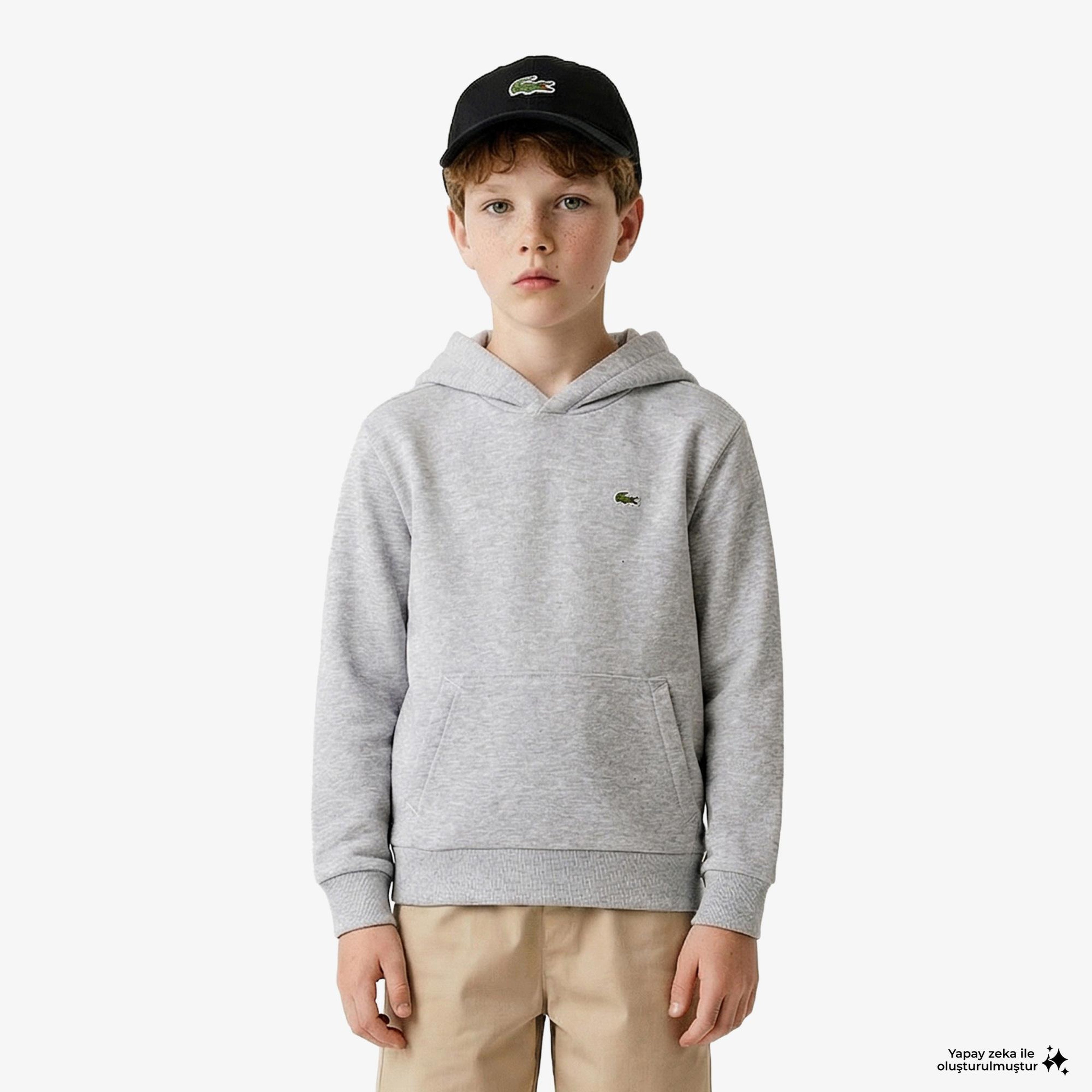 Çocuk Kapüşonlu Gri Sweatshirt
