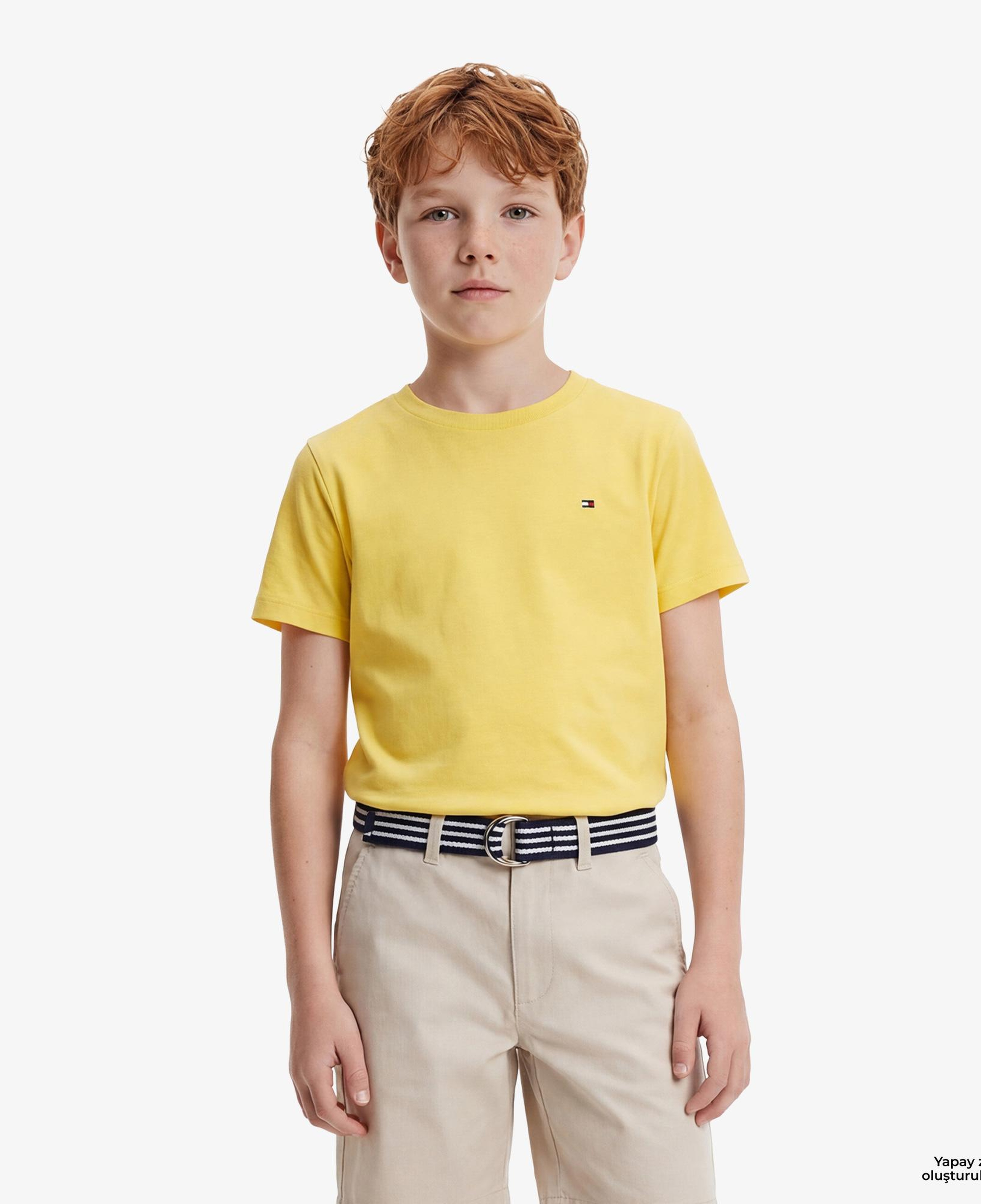 Tommy Hilfiger Essentials Çocuk Sarı Crop T-Shirt